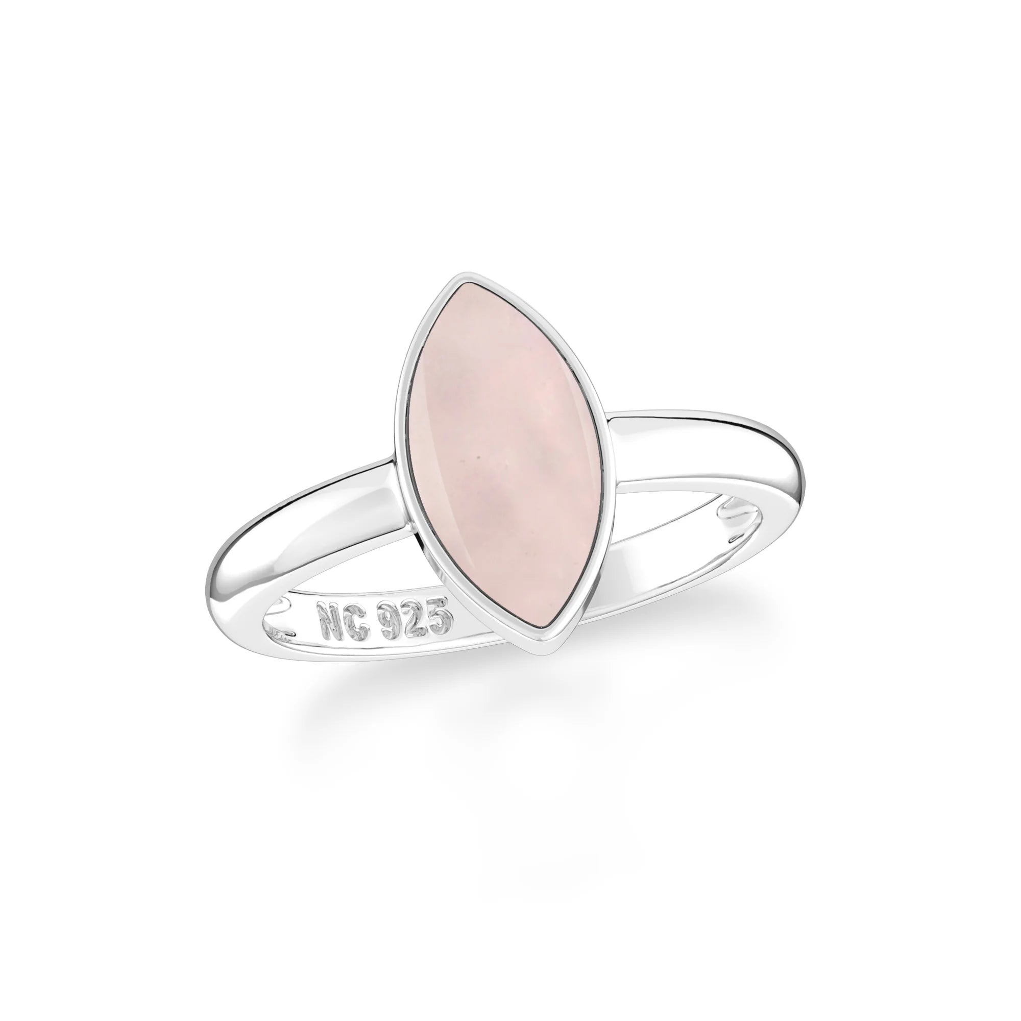rose quartz bezel-set ring