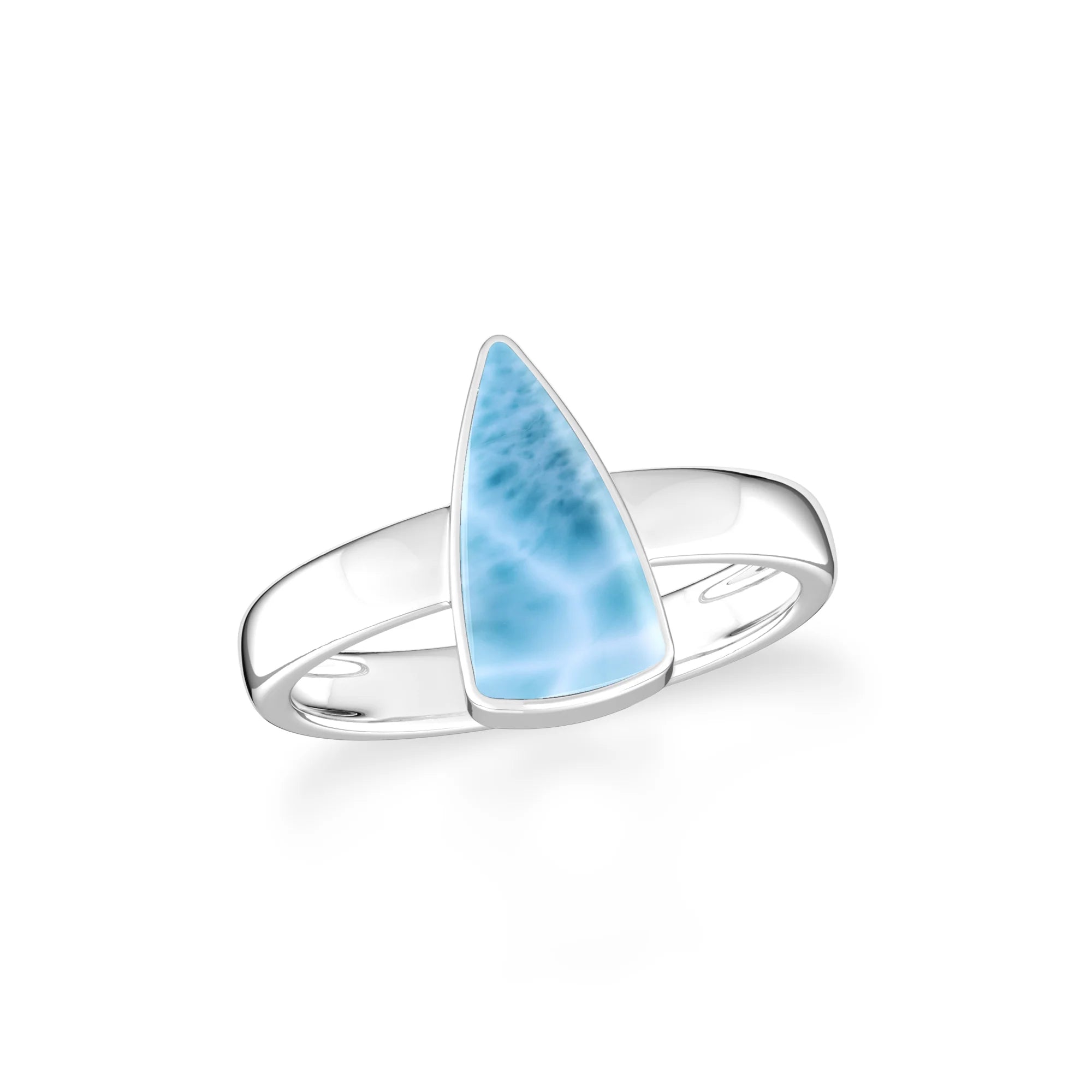larimar bezel-set ring