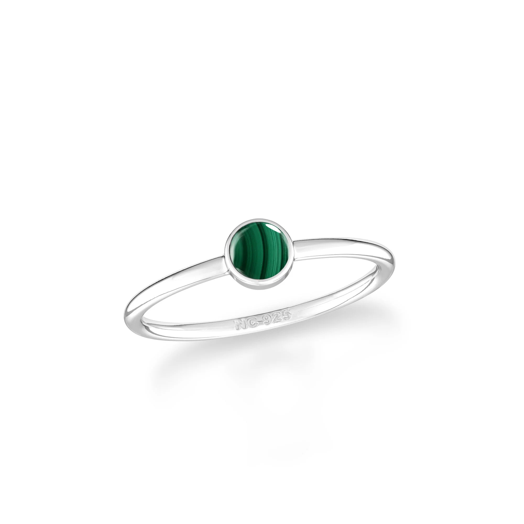 malachite bezel-set ring