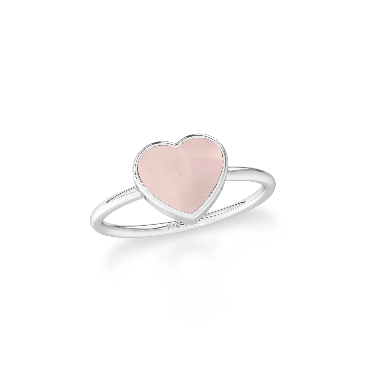 rose quartz stackable bezel-set ring