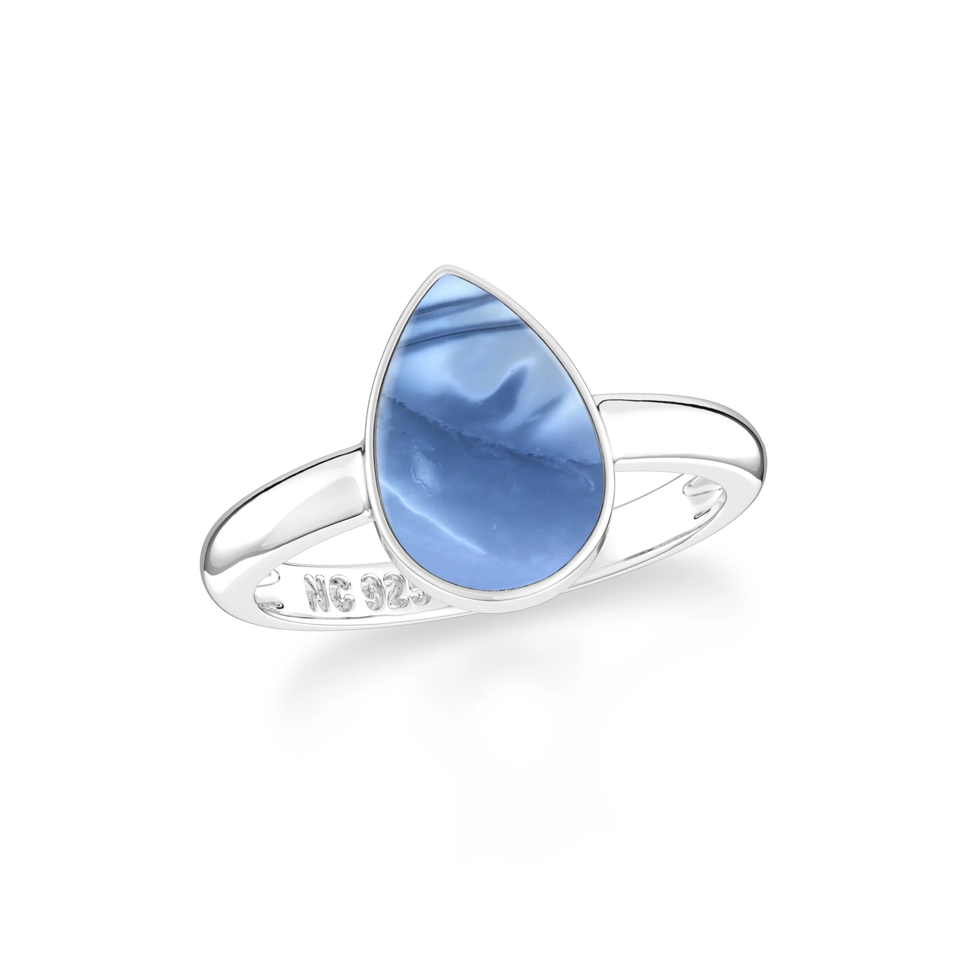 blue opal bezel-set ring