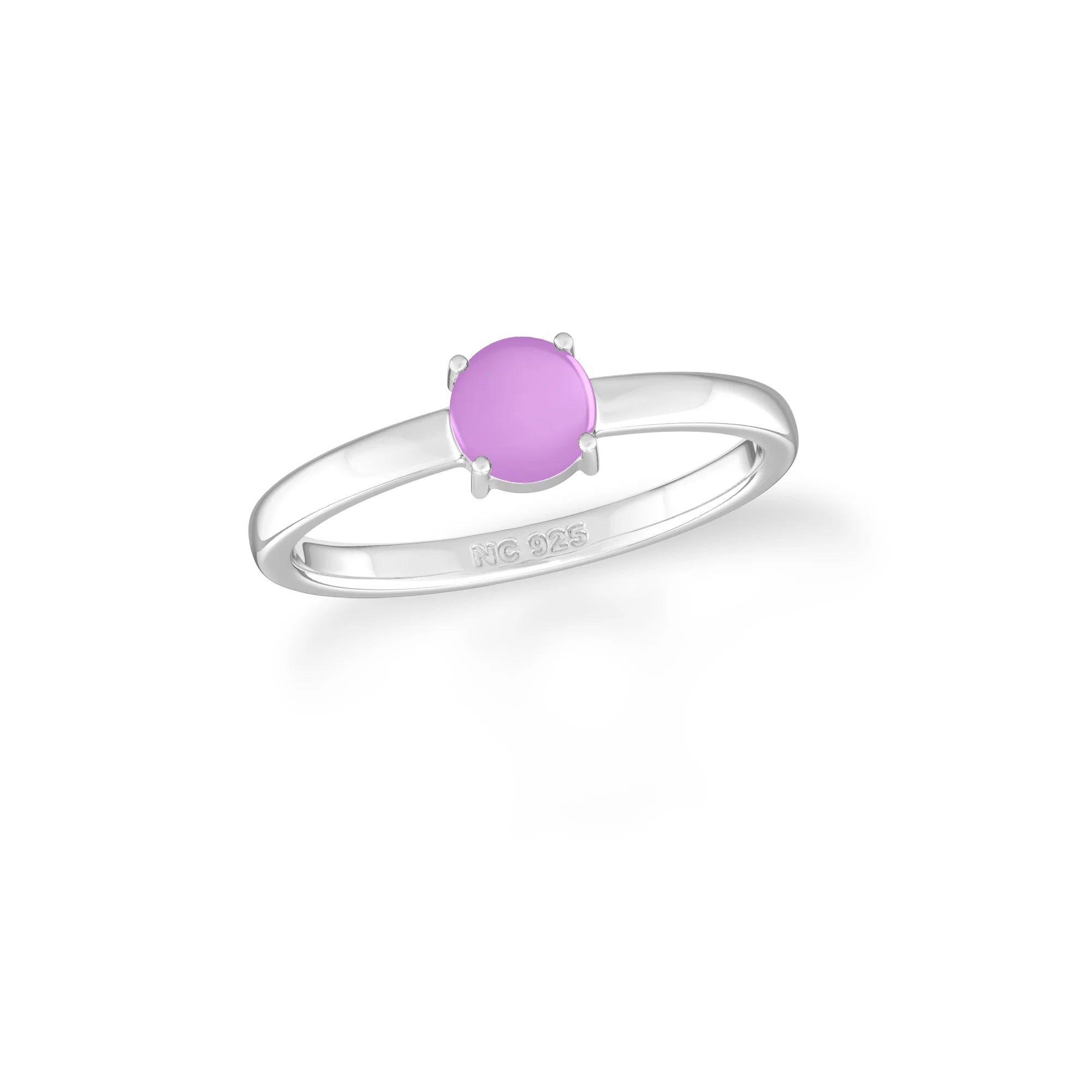 amethyst stackable prong-set ring