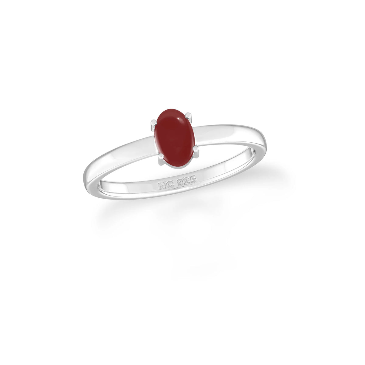 garnet stackable prong-set ring