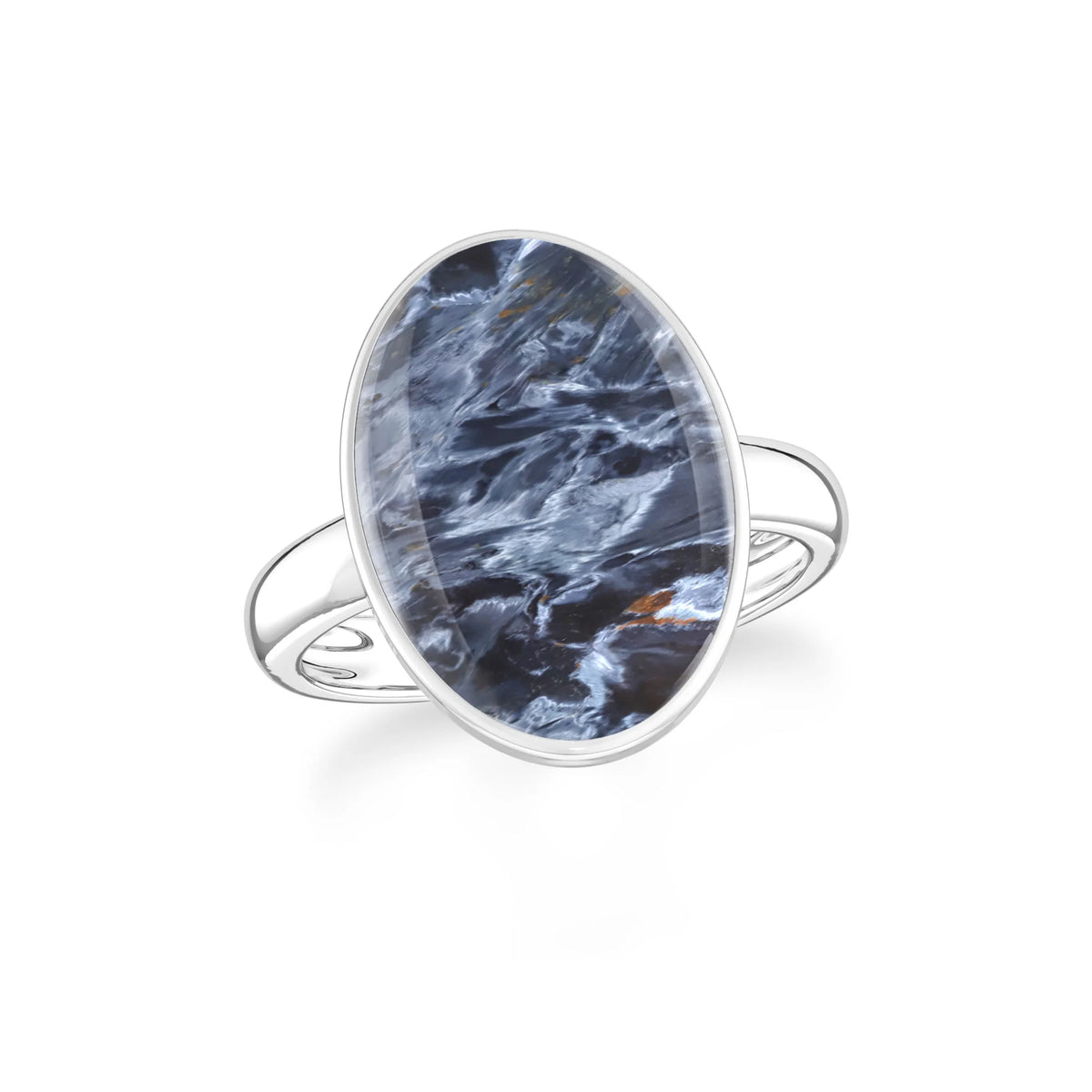 pietersite bezel-set ring