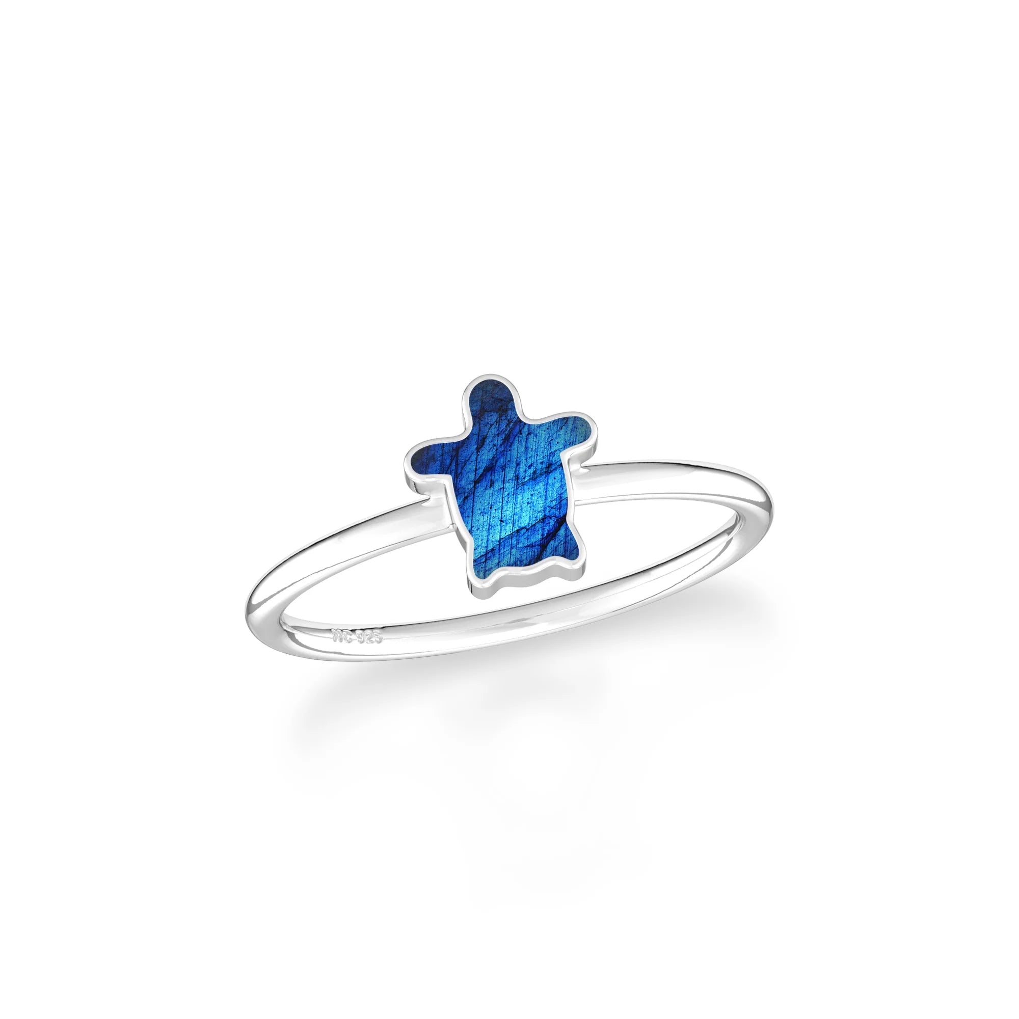 labradorite stackable bezel-set ring