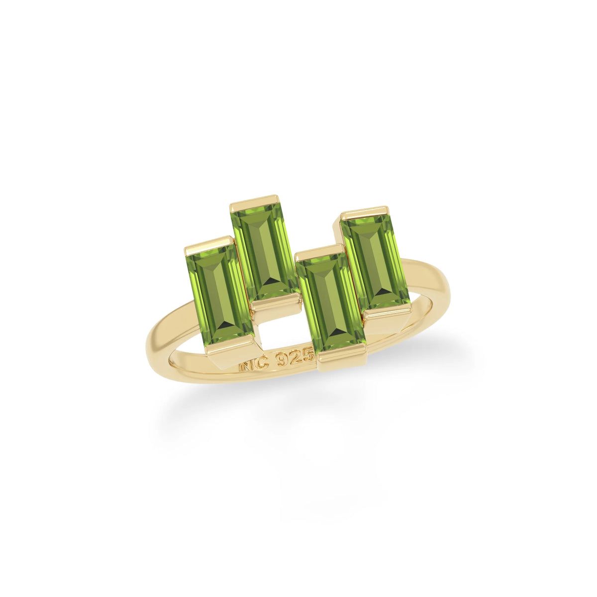 natural peridot ring for women in 18k gold vermeil
