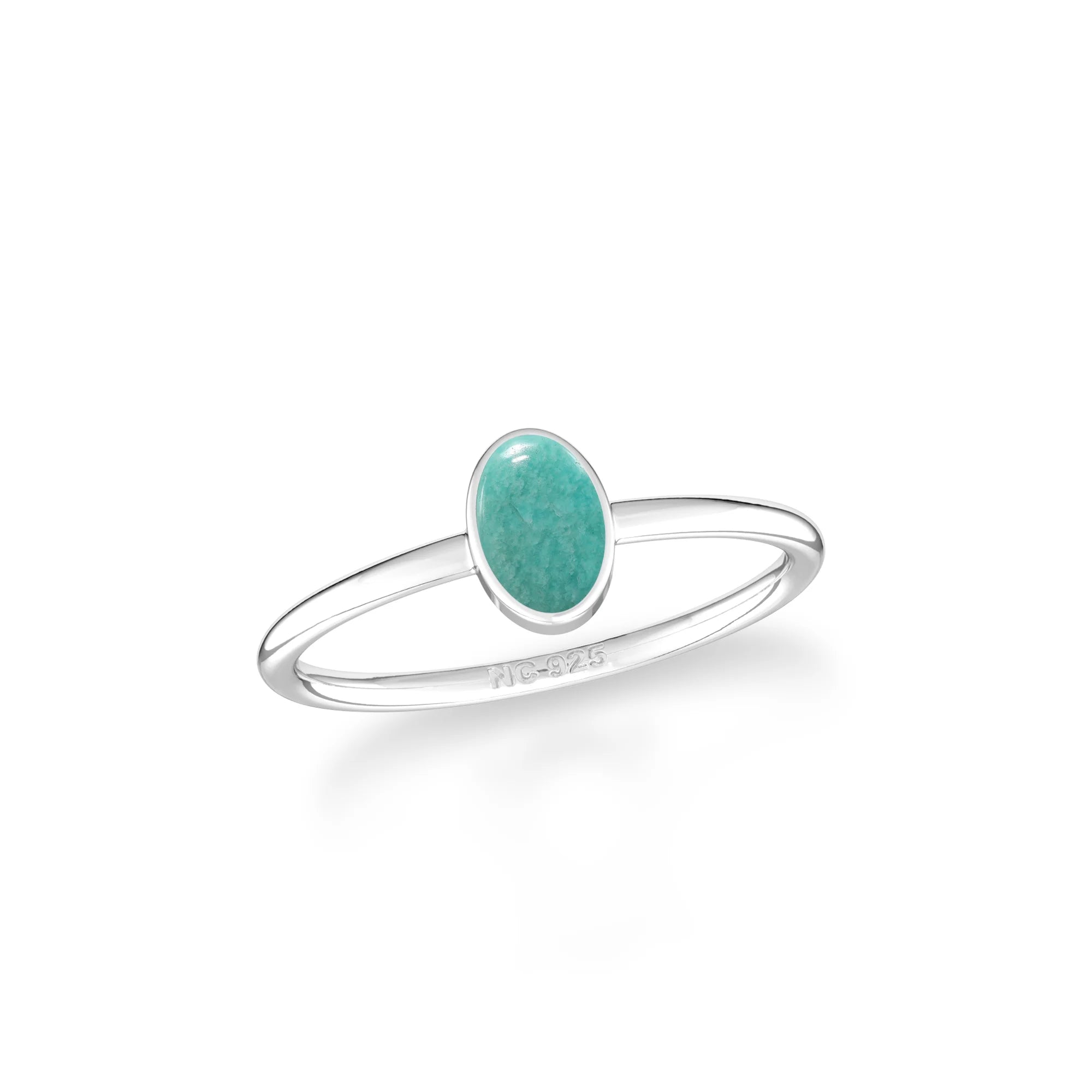 amazonite stackable bezel-set ring