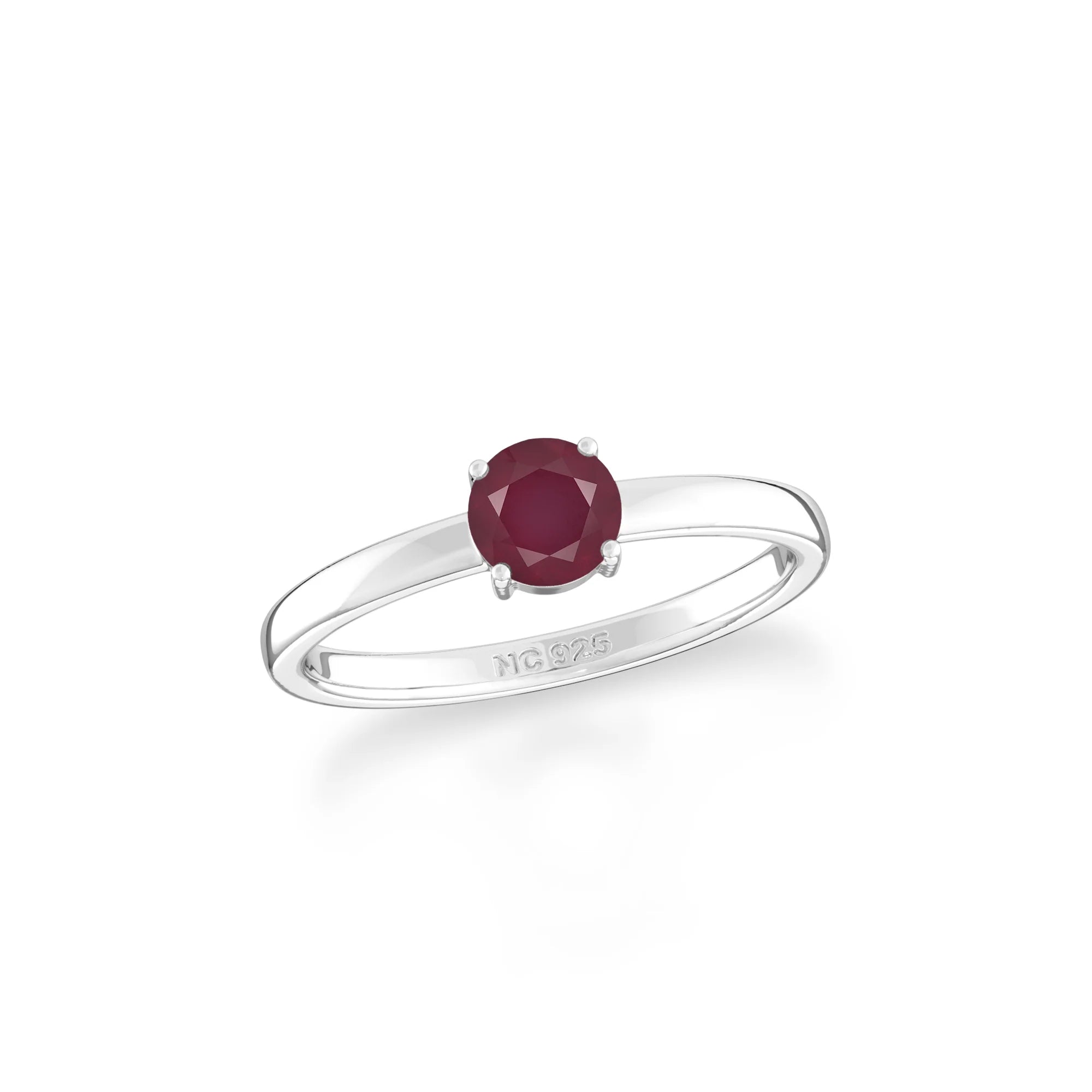 ruby stackable prong-set ring