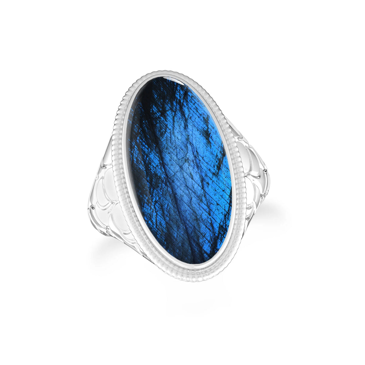 labradorite bezel-set ring