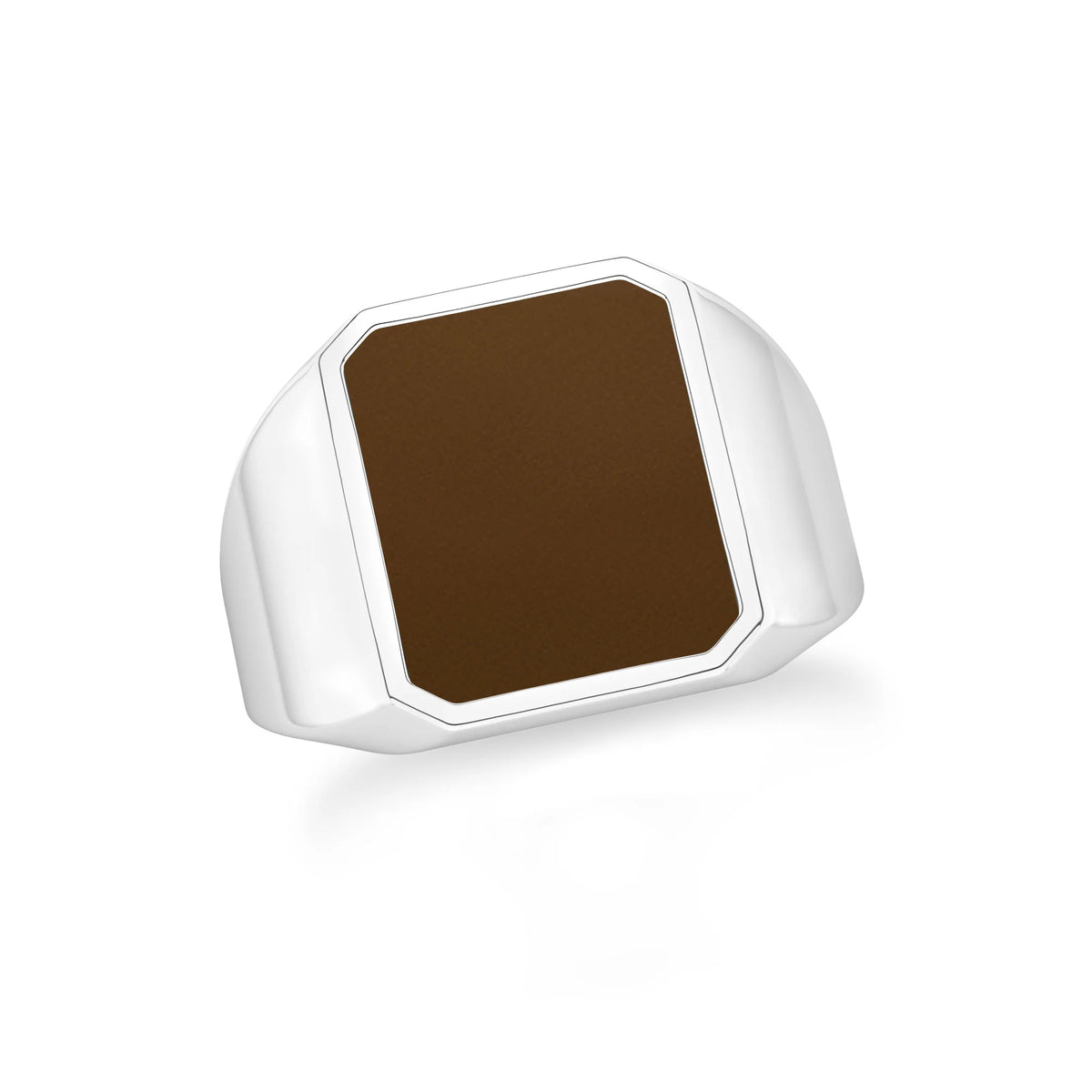 smoky quartz men prong-set ring