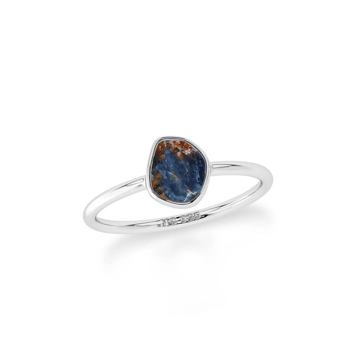 pietersite stackable bezel-set ring