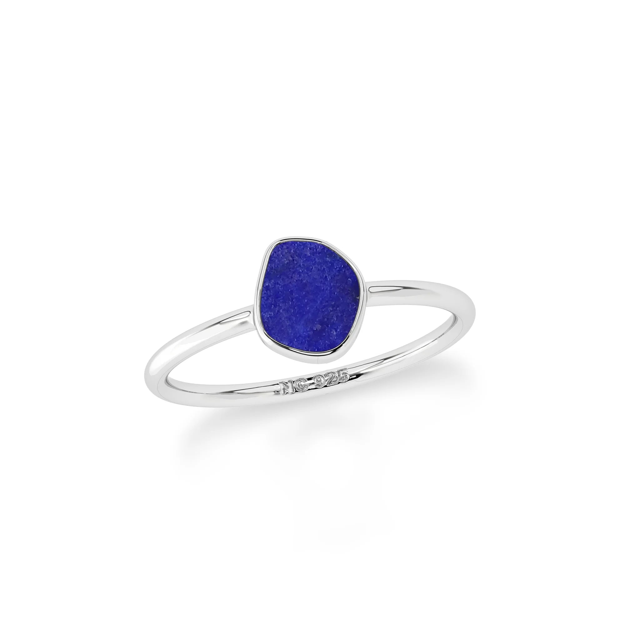 lapis lazuli stackable bezel-set ring