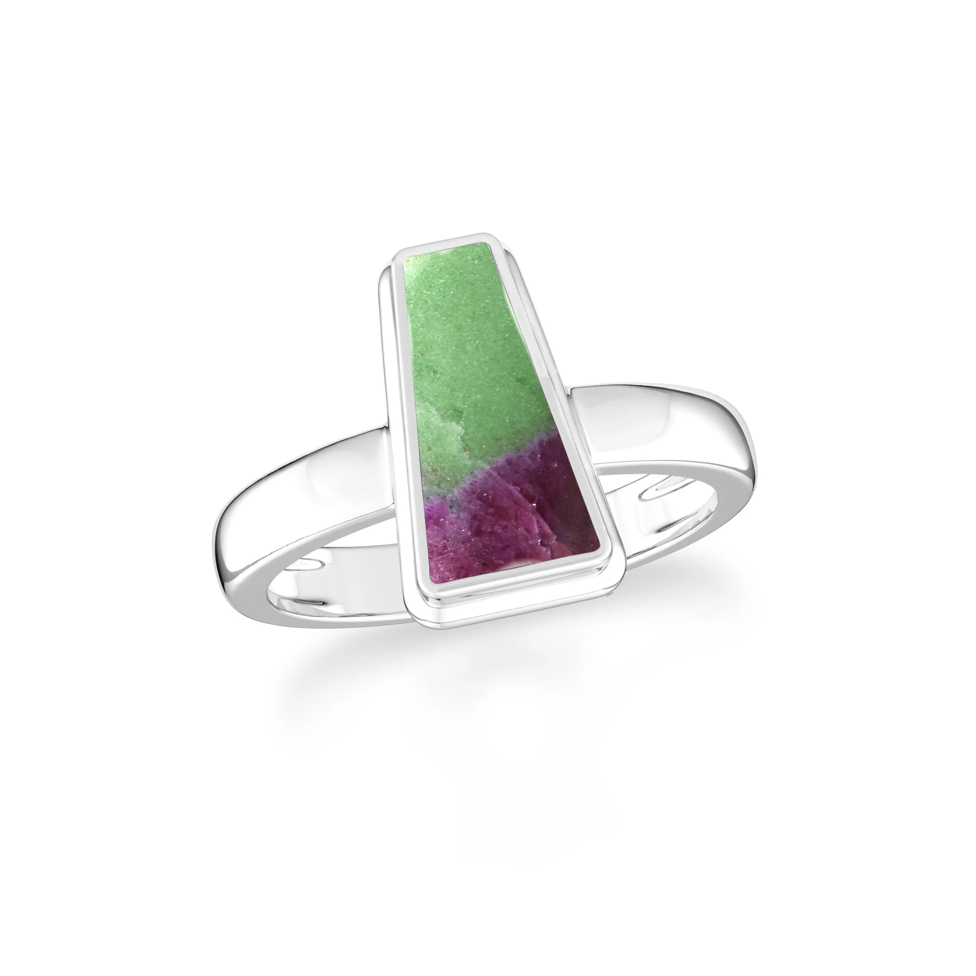 ruby-zoisite bezel-set ring