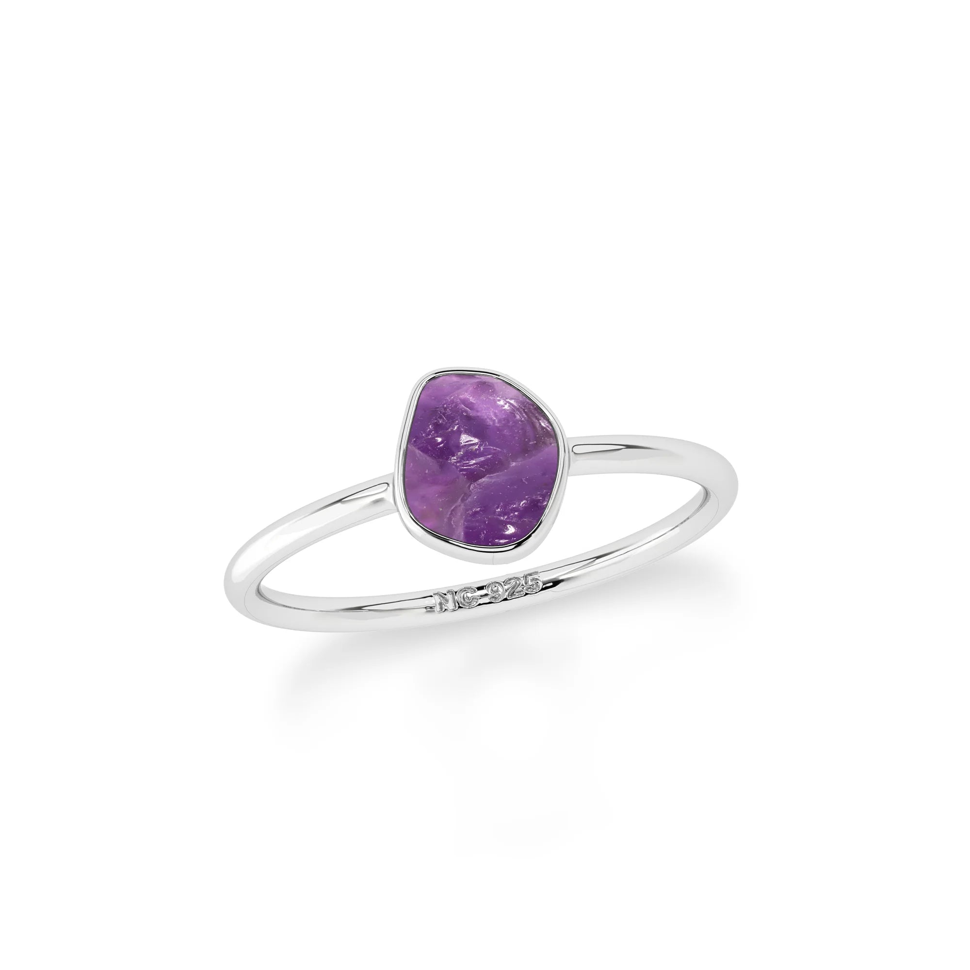 amethyst stackable bezel-set ring