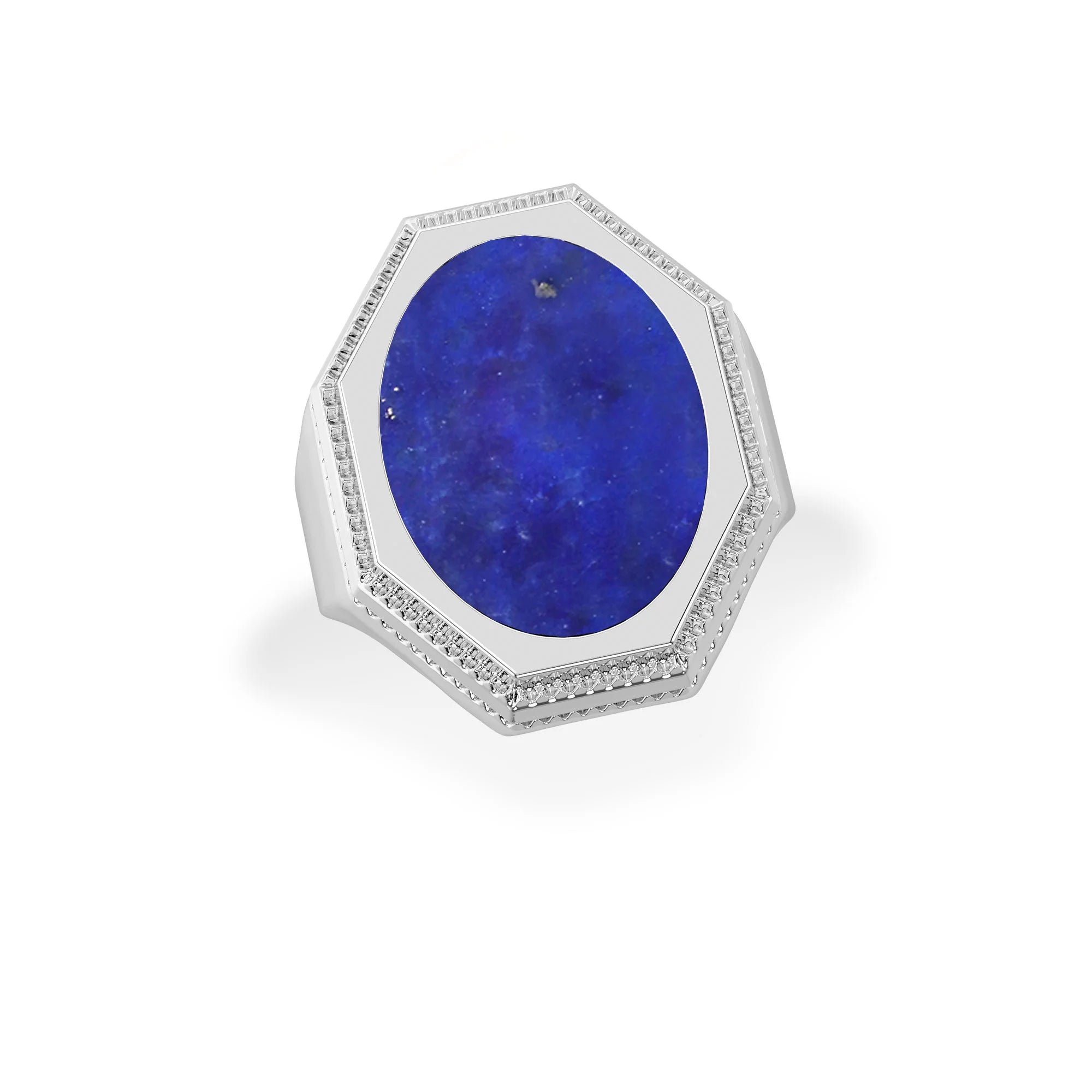 lapis lazuli men bezel-set ring