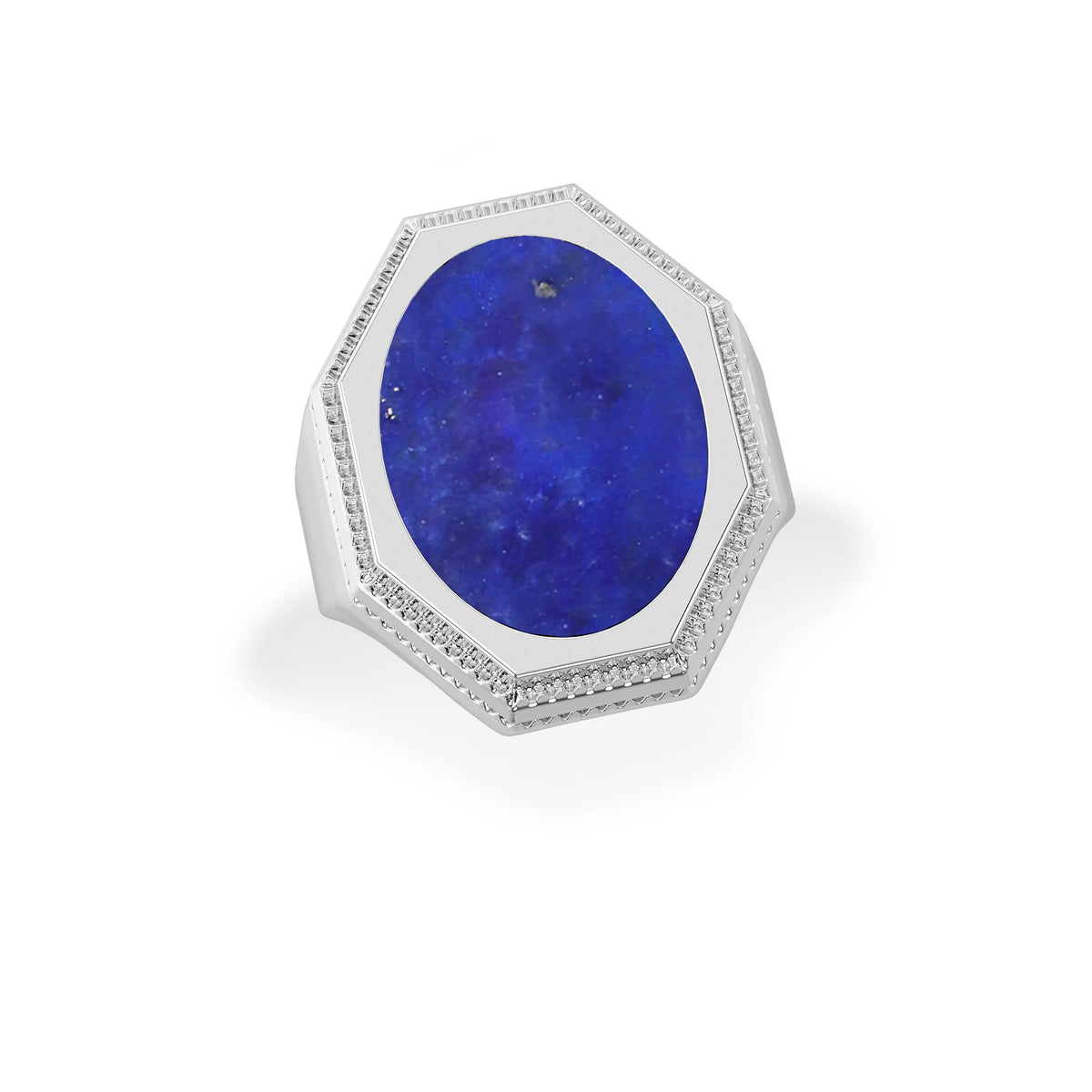 lapis lazuli men bezel-set ring