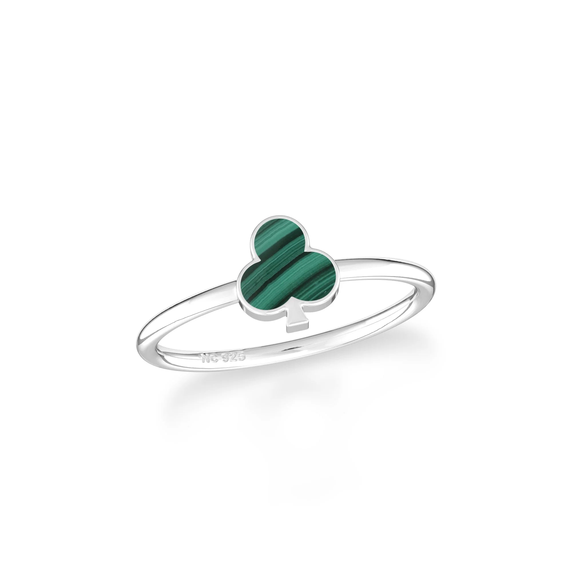 malachite stackable bezel-set ring
