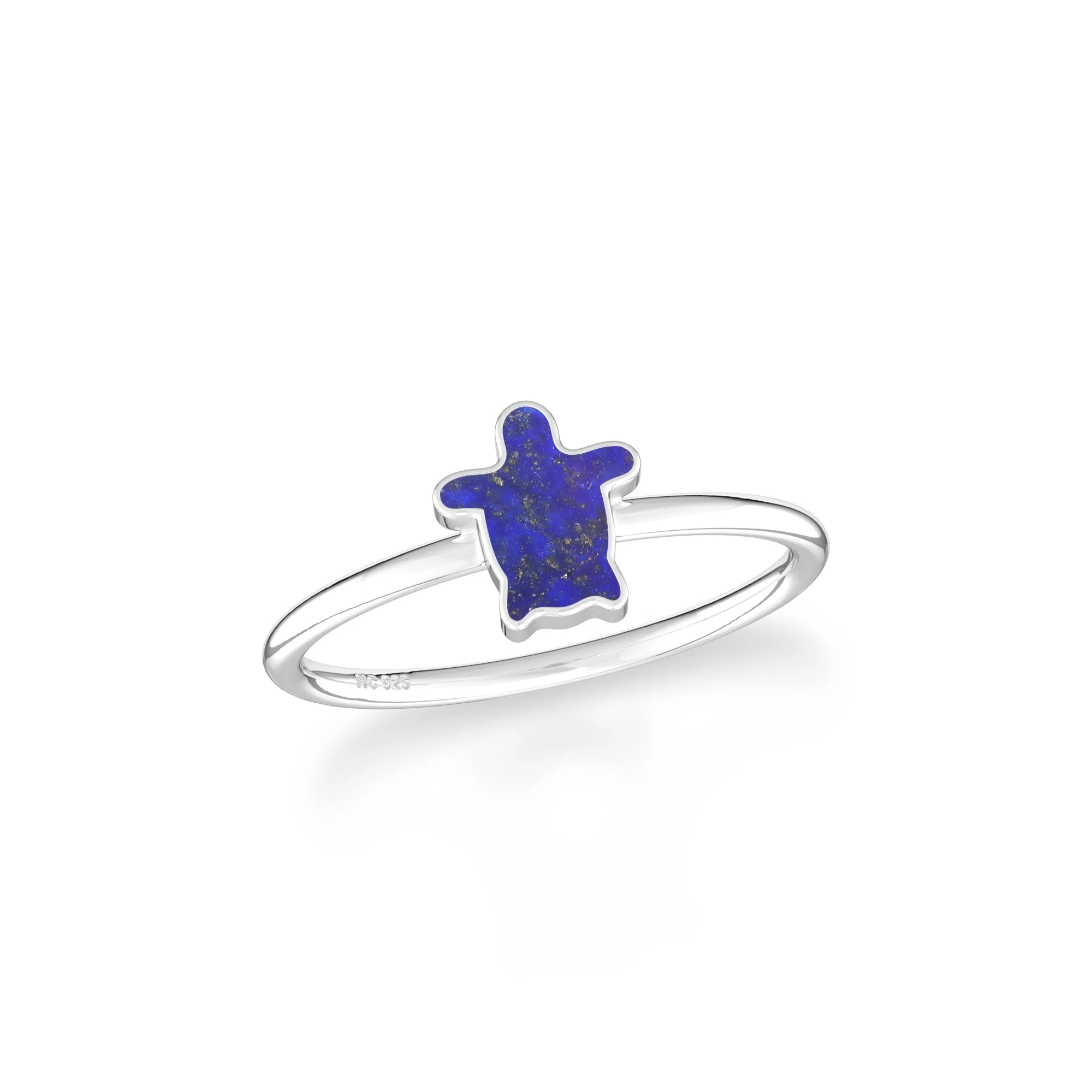 lapis lazuli stackable bezel-set ring
