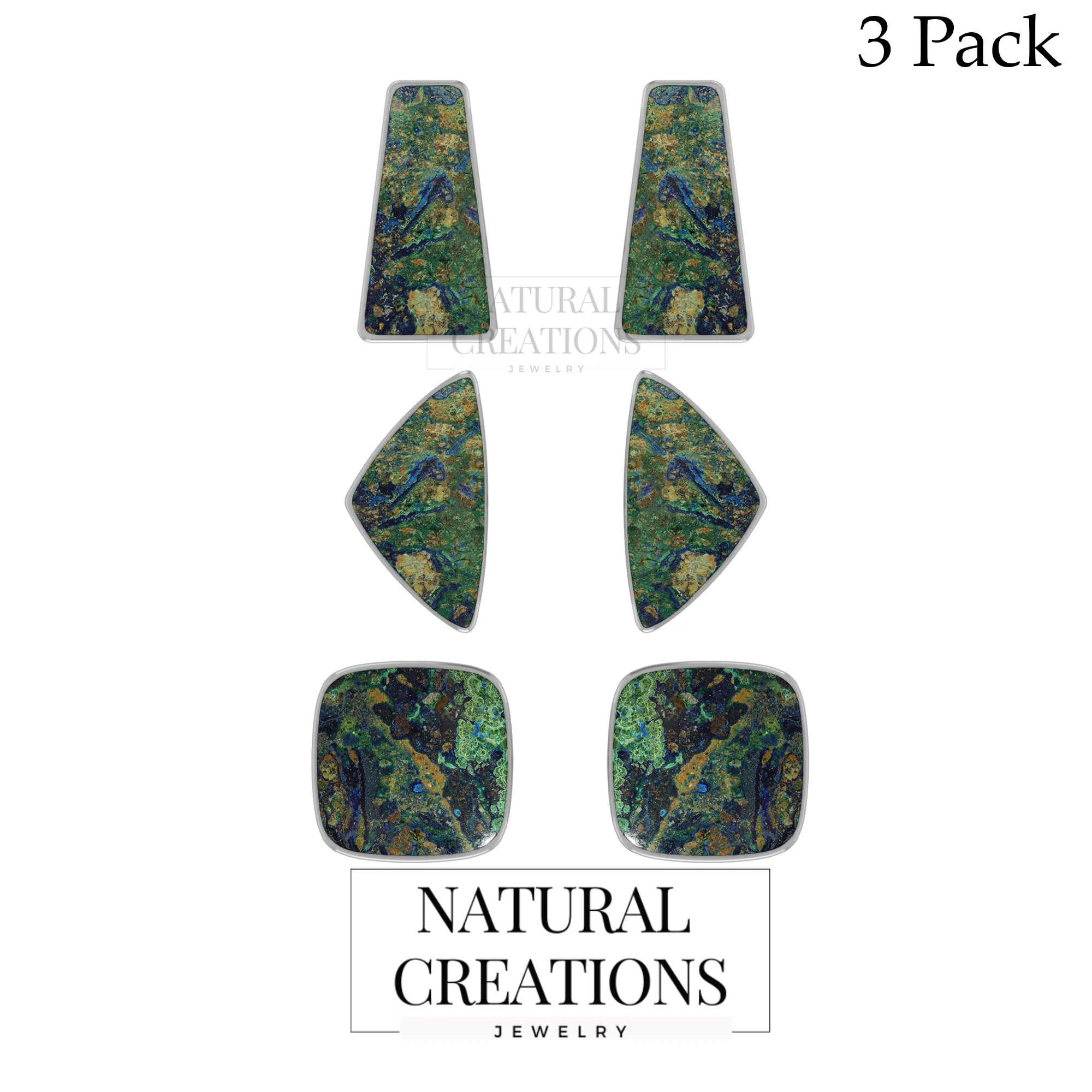 azurite malachite earrings