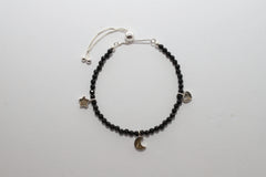 black spinel cut bracelet