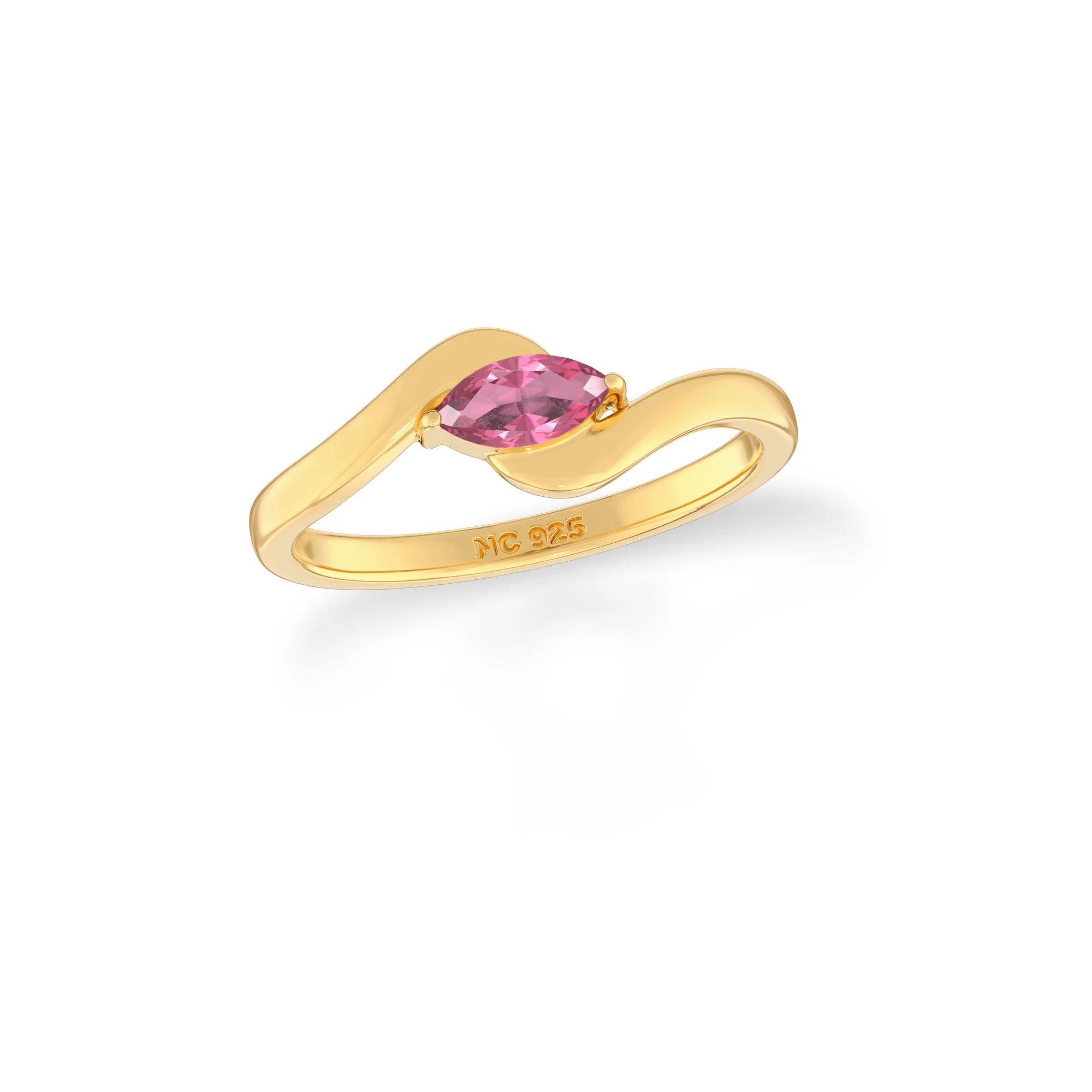 pink tourmaline prong-set ring