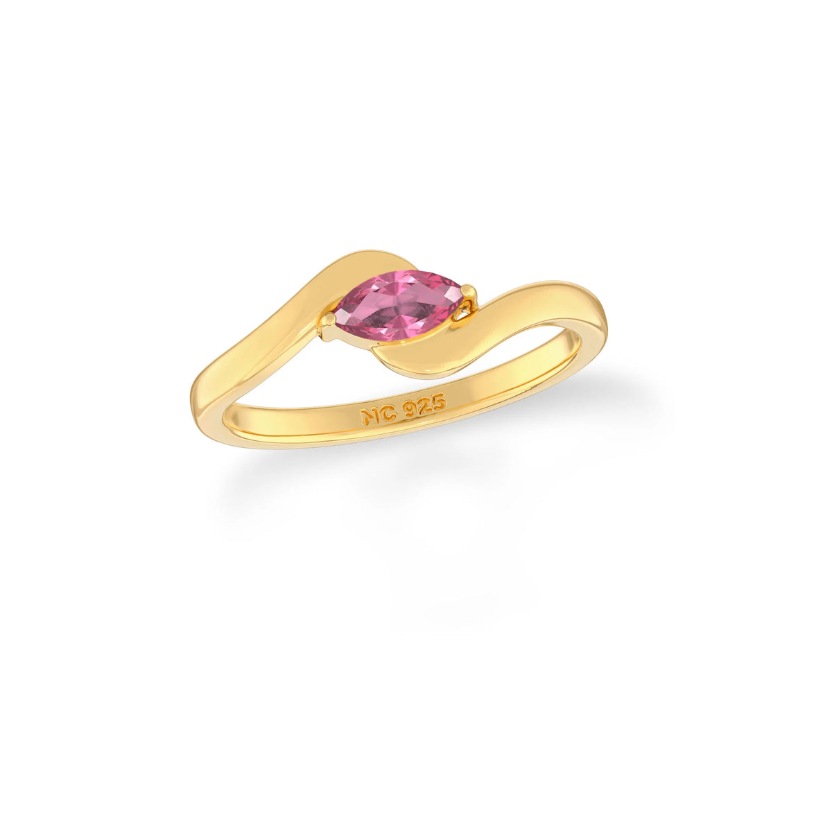 pink tourmaline prong-set ring