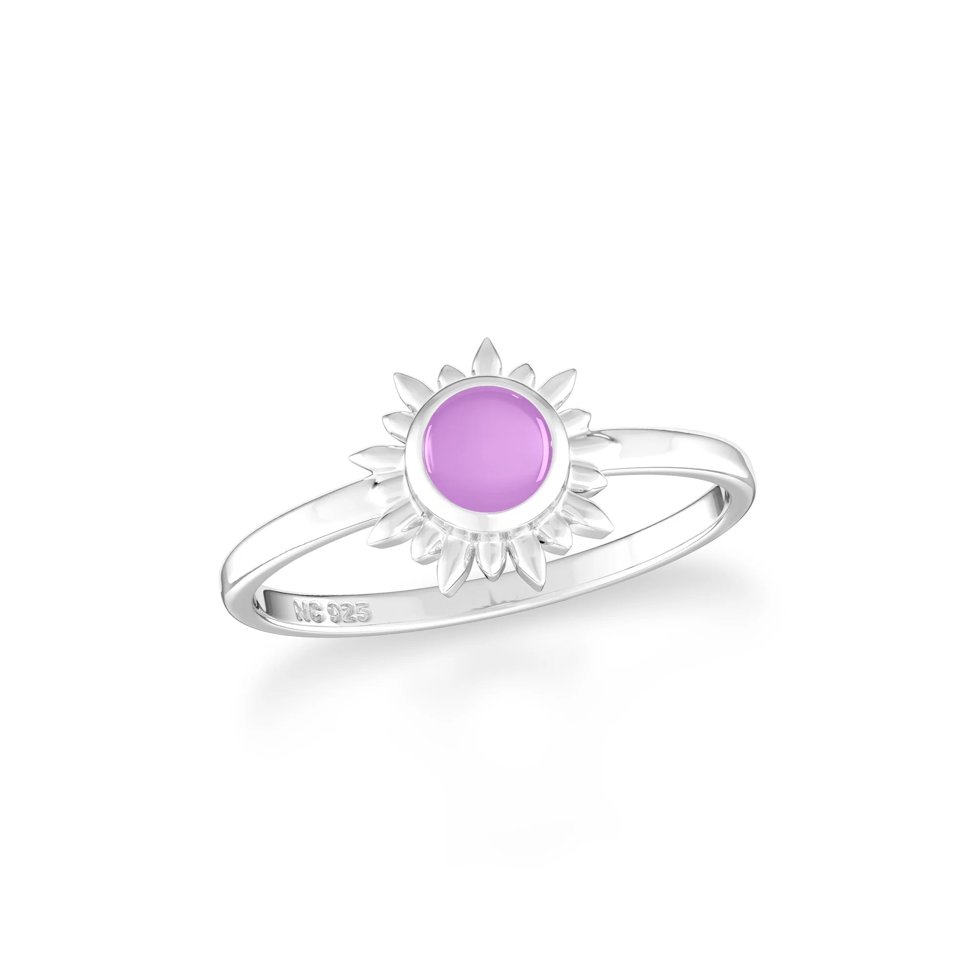amethyst bezel-set ring