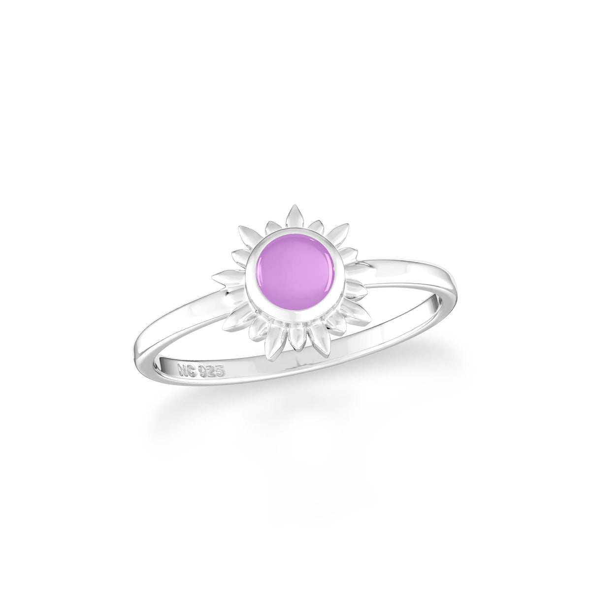 amethyst bezel-set ring