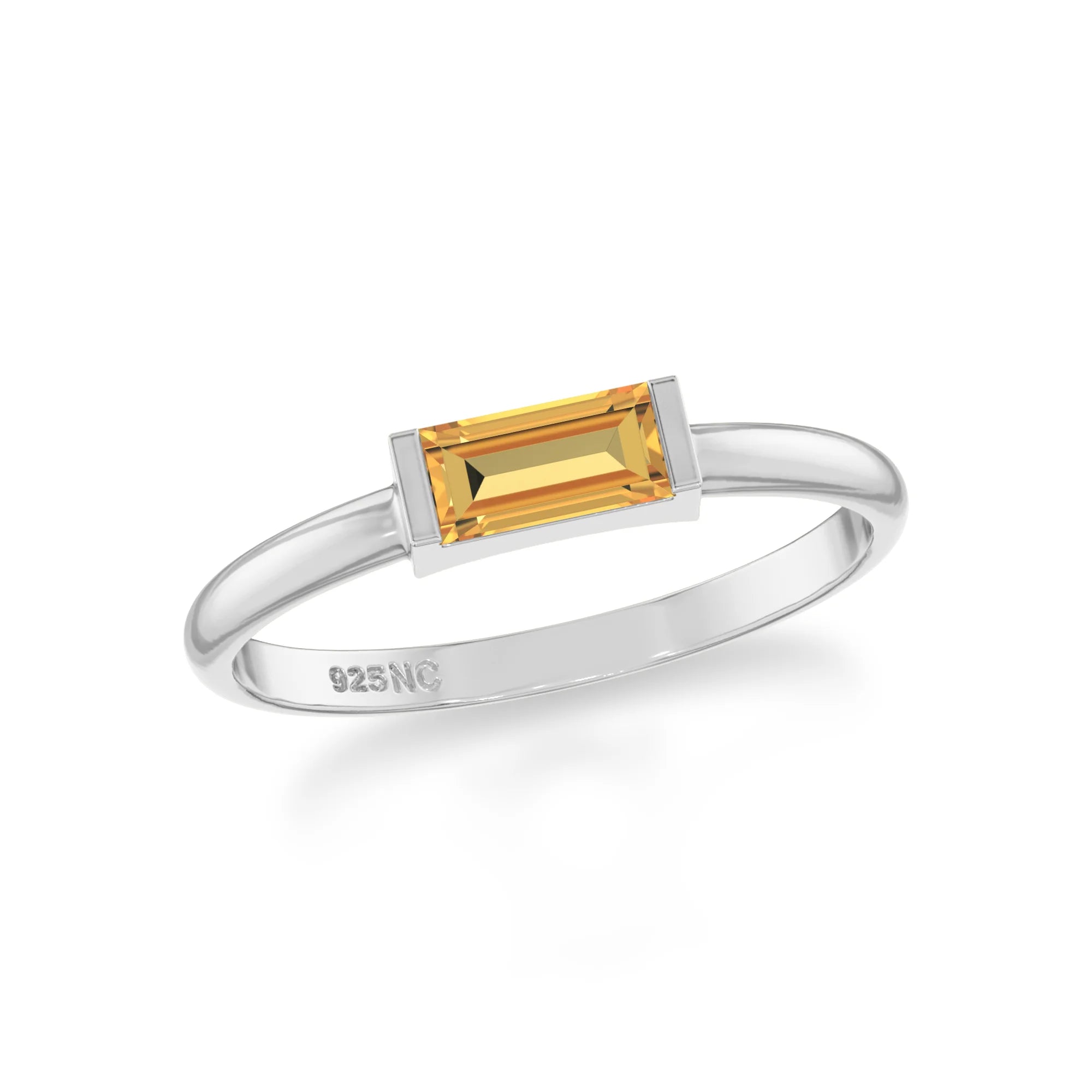 citrine stackable bezel-set ring
