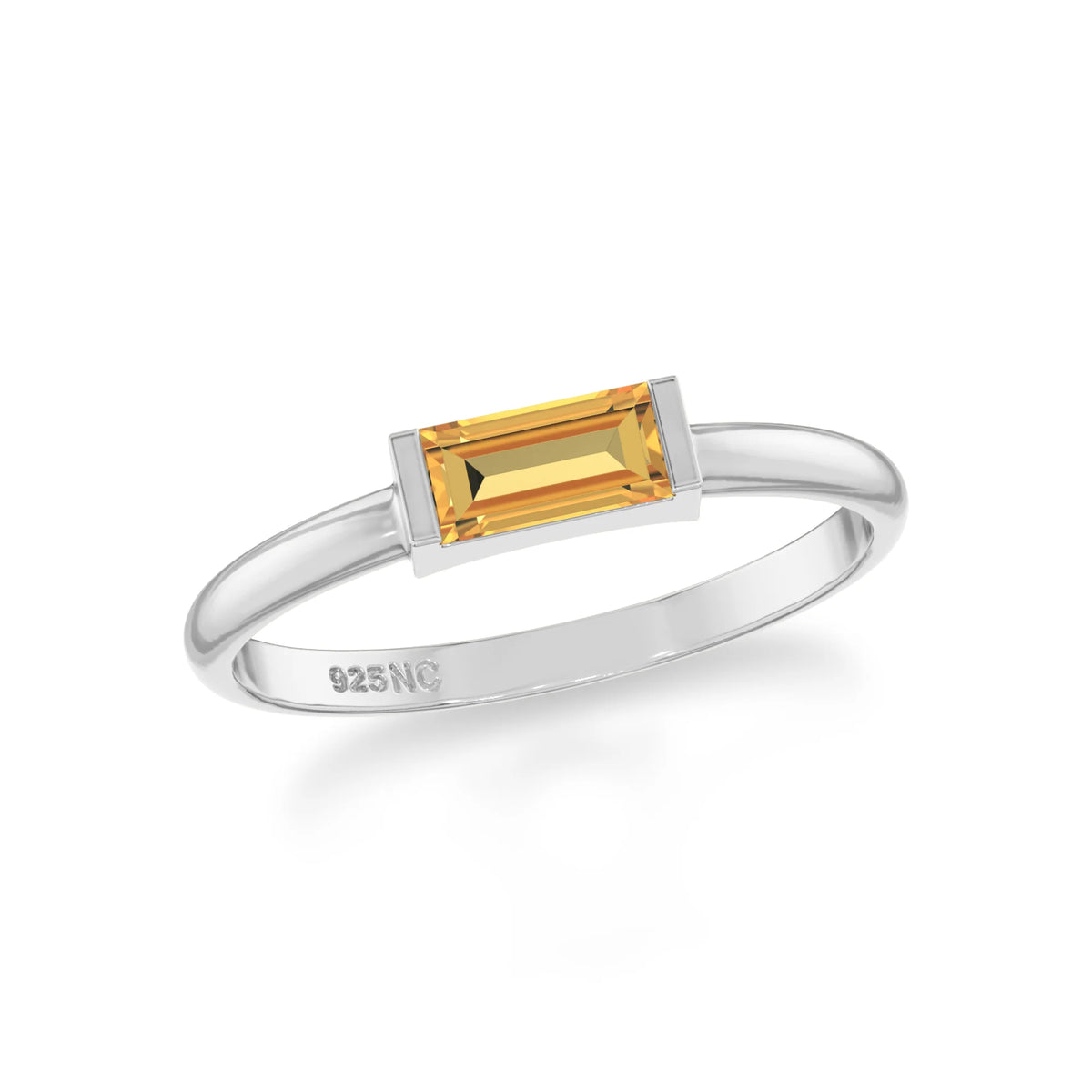 citrine stackable bezel-set ring