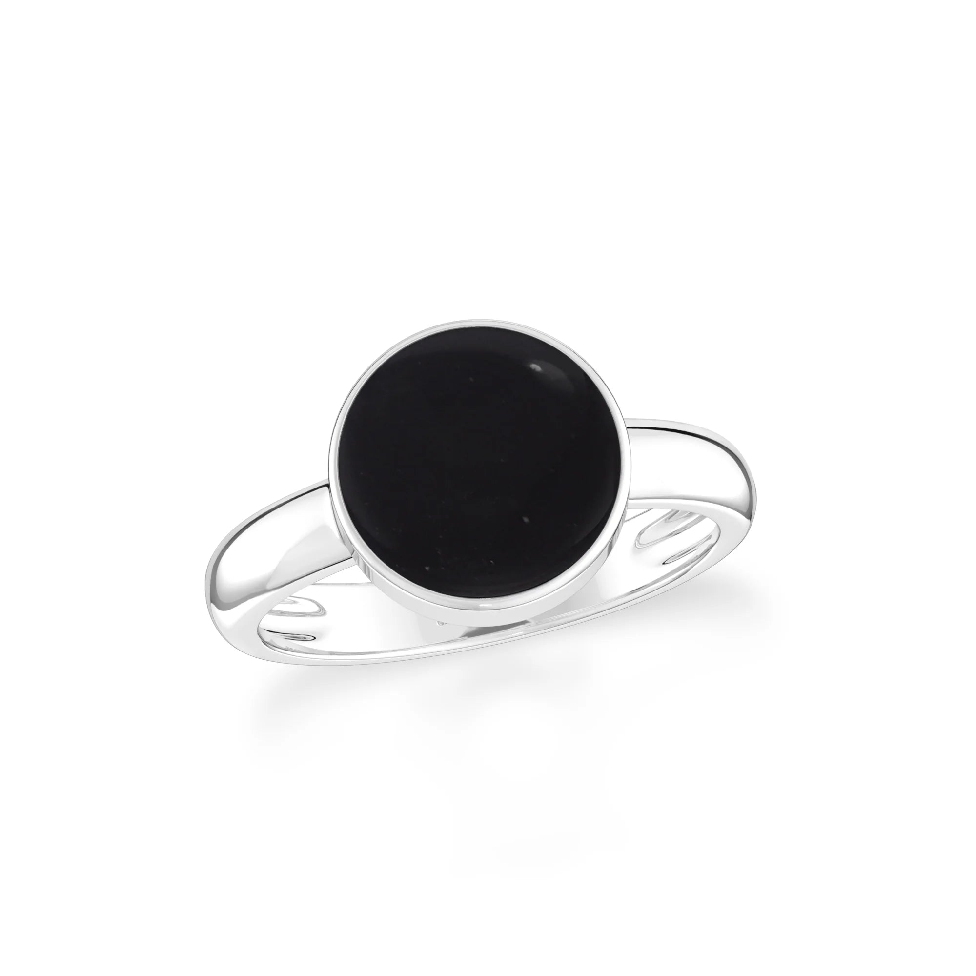 shungite bezel-set ring