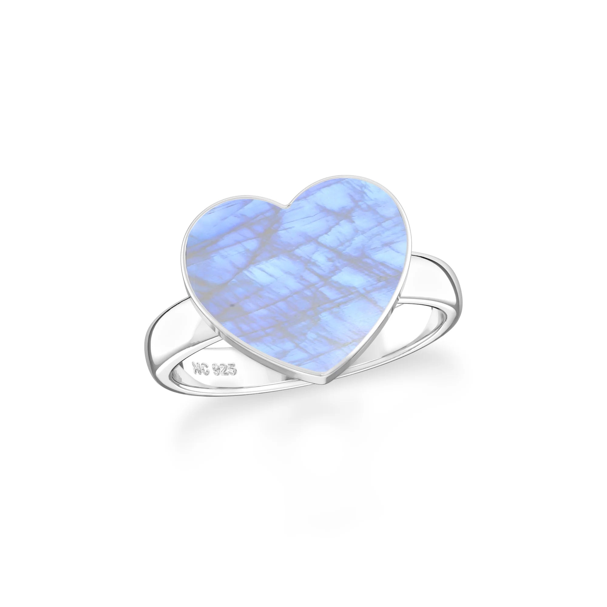 rainbow moonstone stackable bezel-set ring