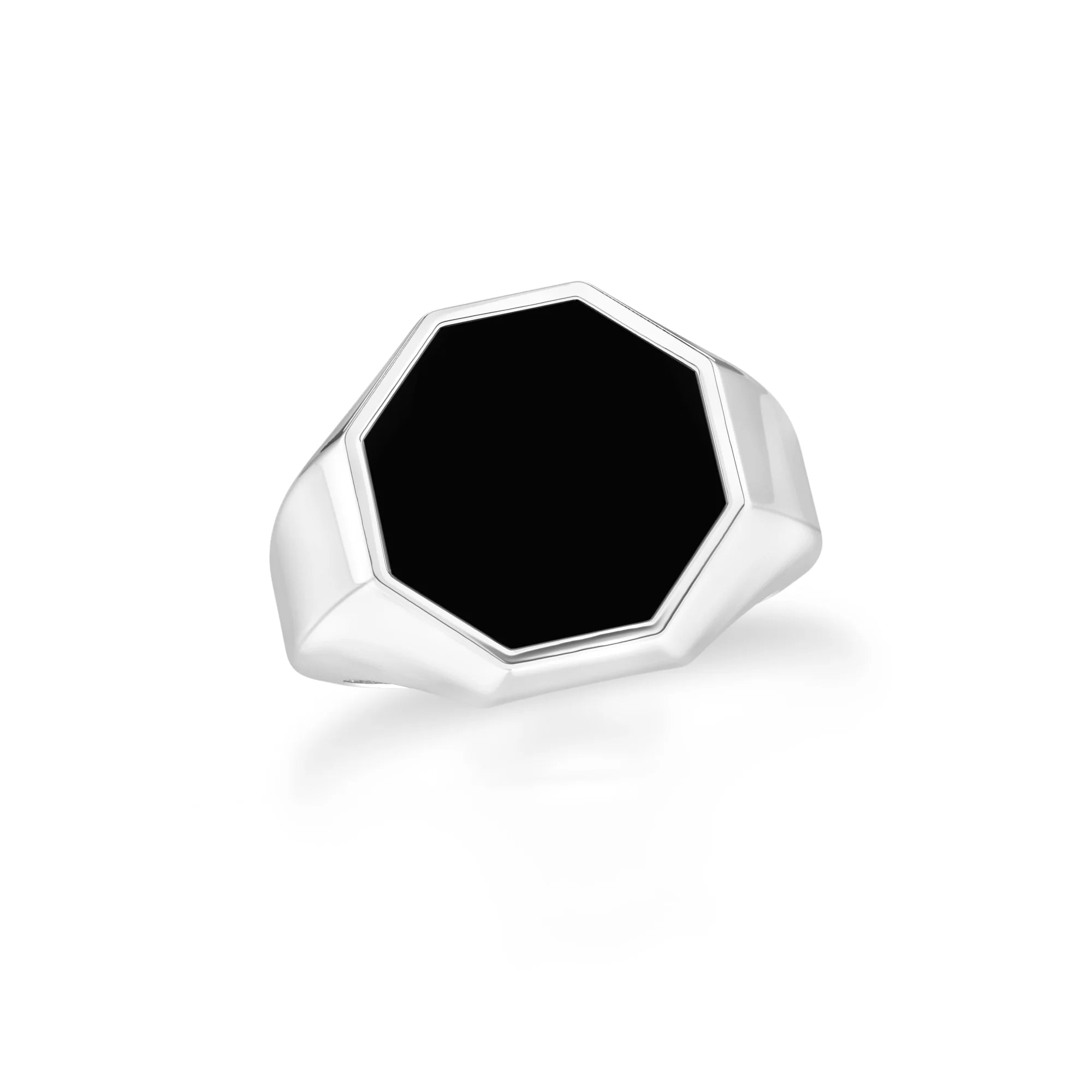 black tourmaline men bezel-set ring
