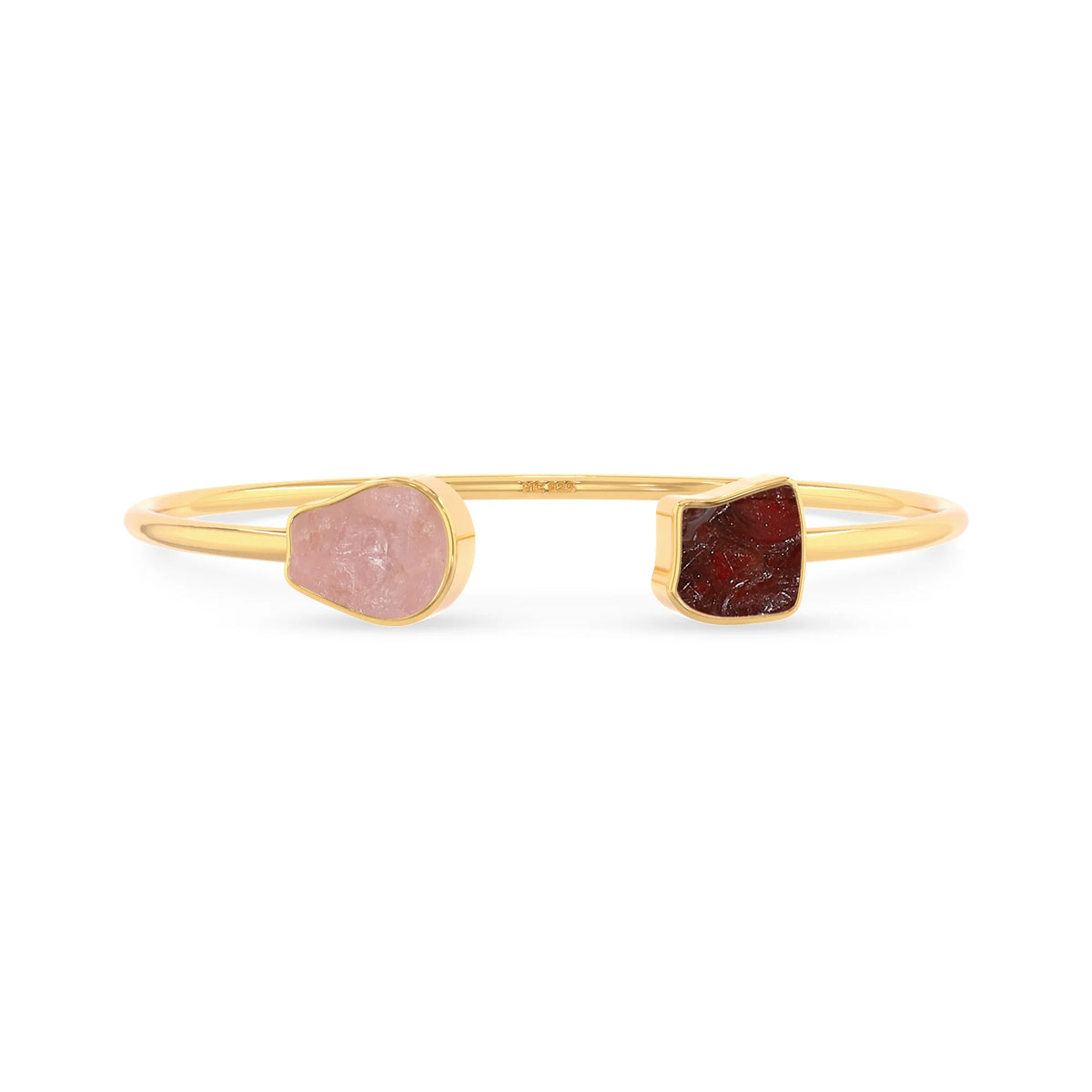 rose quartz garnet twister bracelet