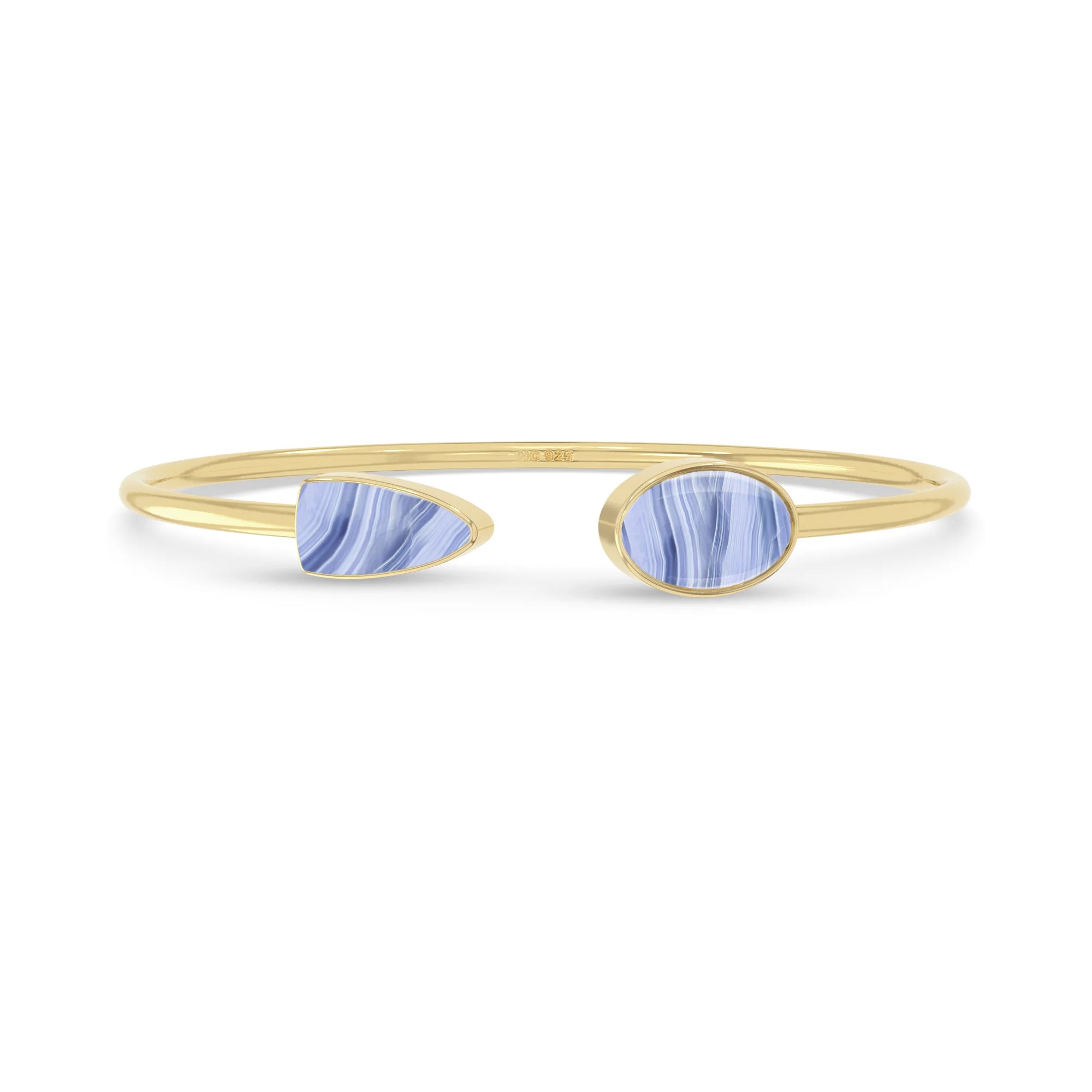 blue lace agate cab bracelet