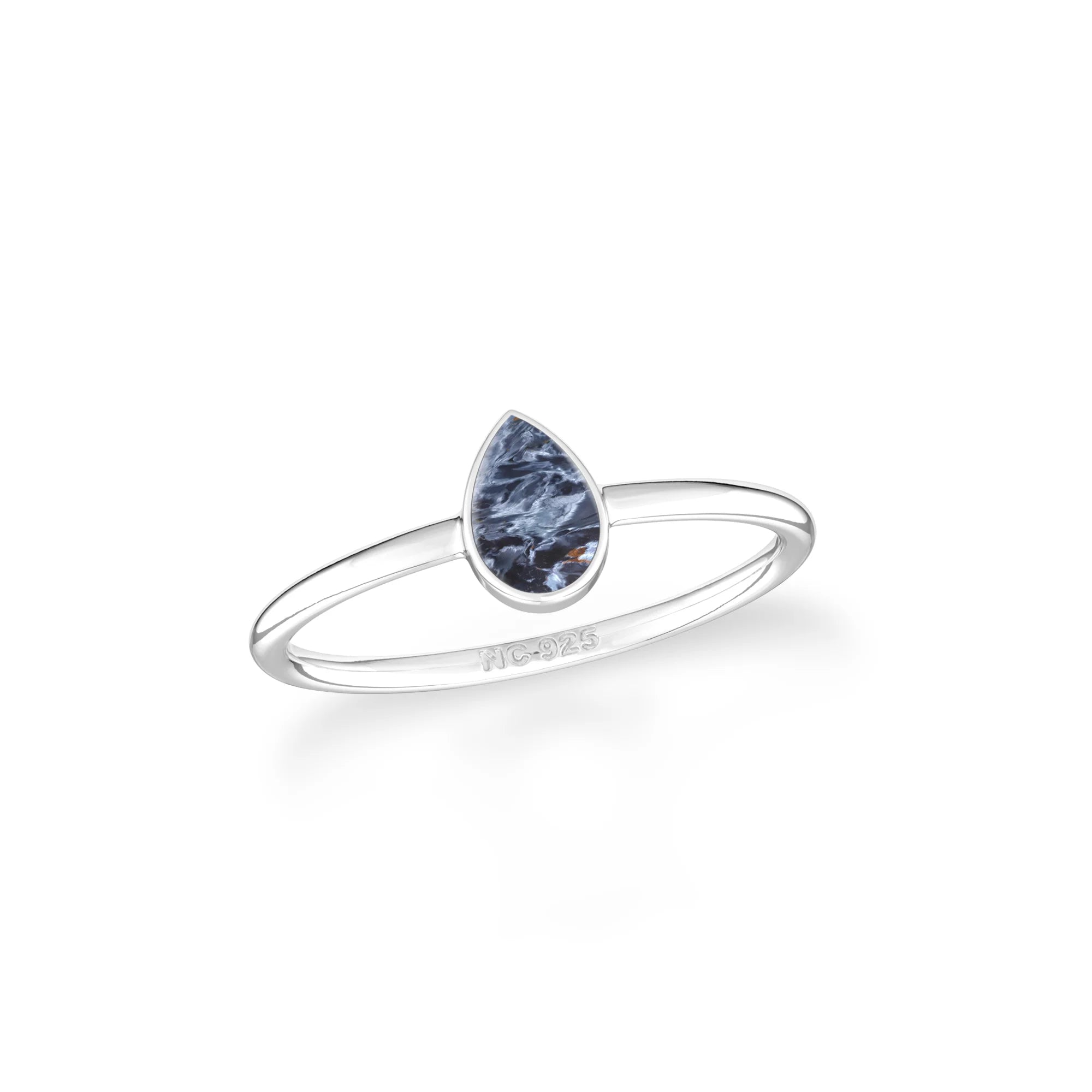 pietersite stackable bezel-set ring