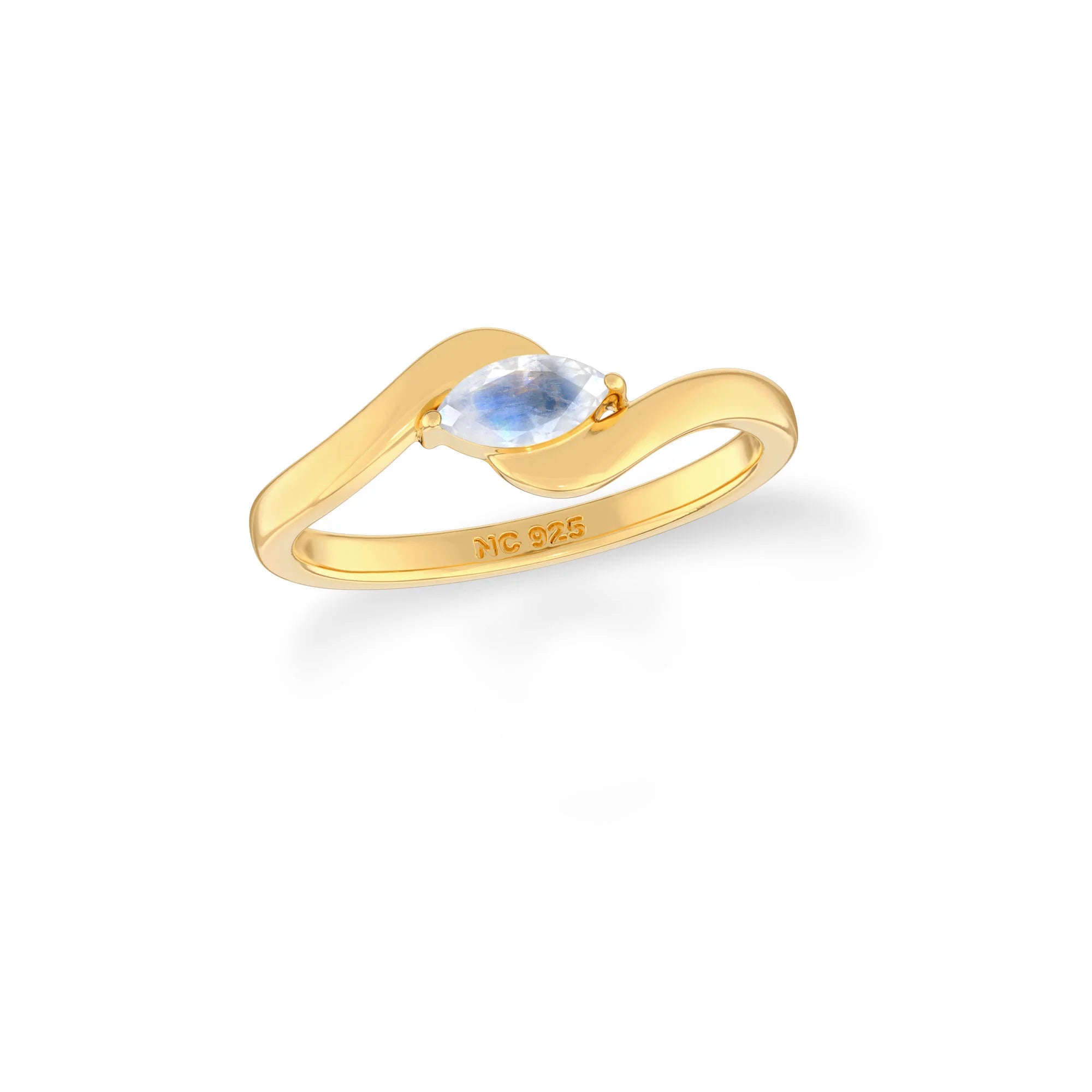 rainbow-moonstone prong-set ring