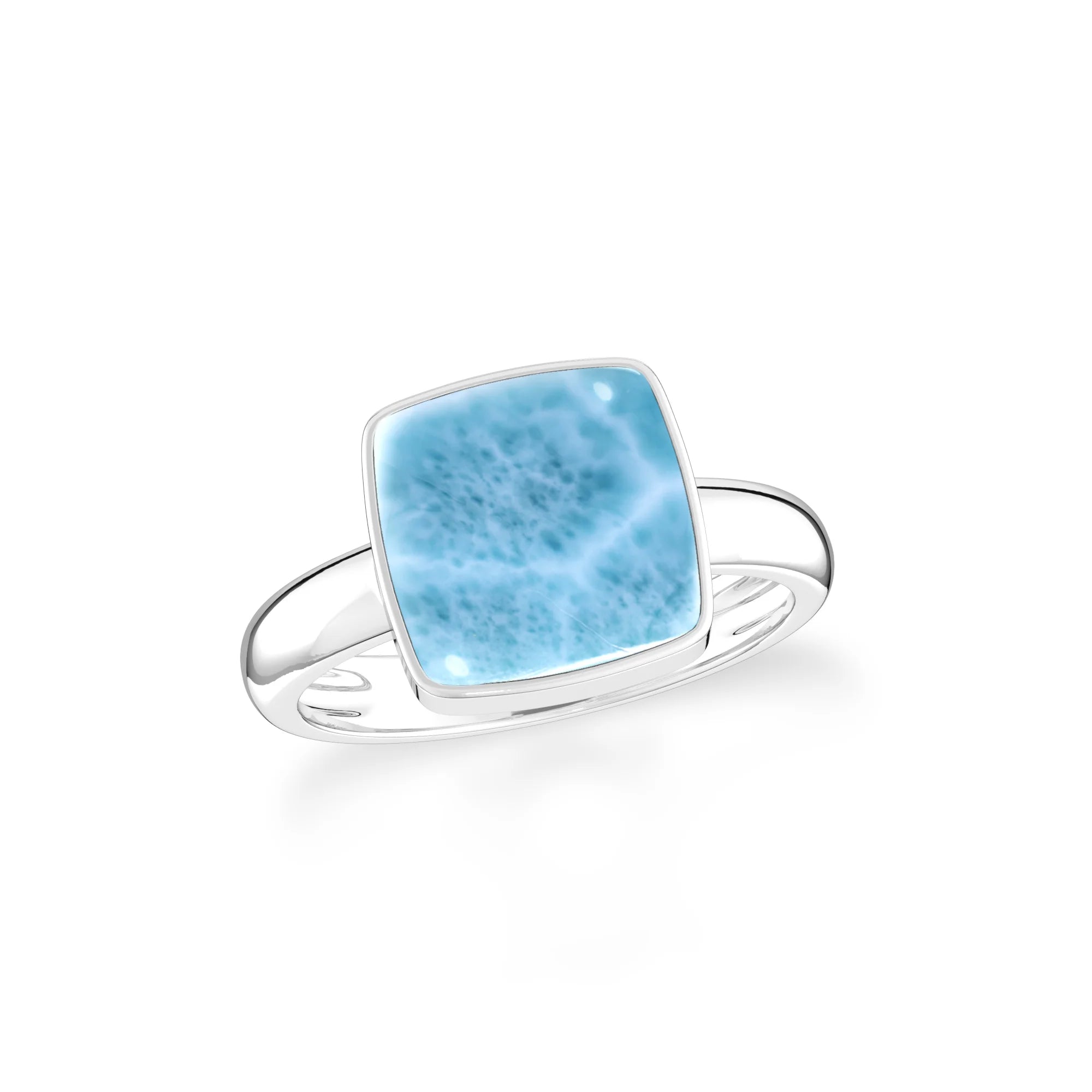 larimar bezel-set ring
