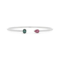 green tourmaline with pink tourmaline cut bracelet