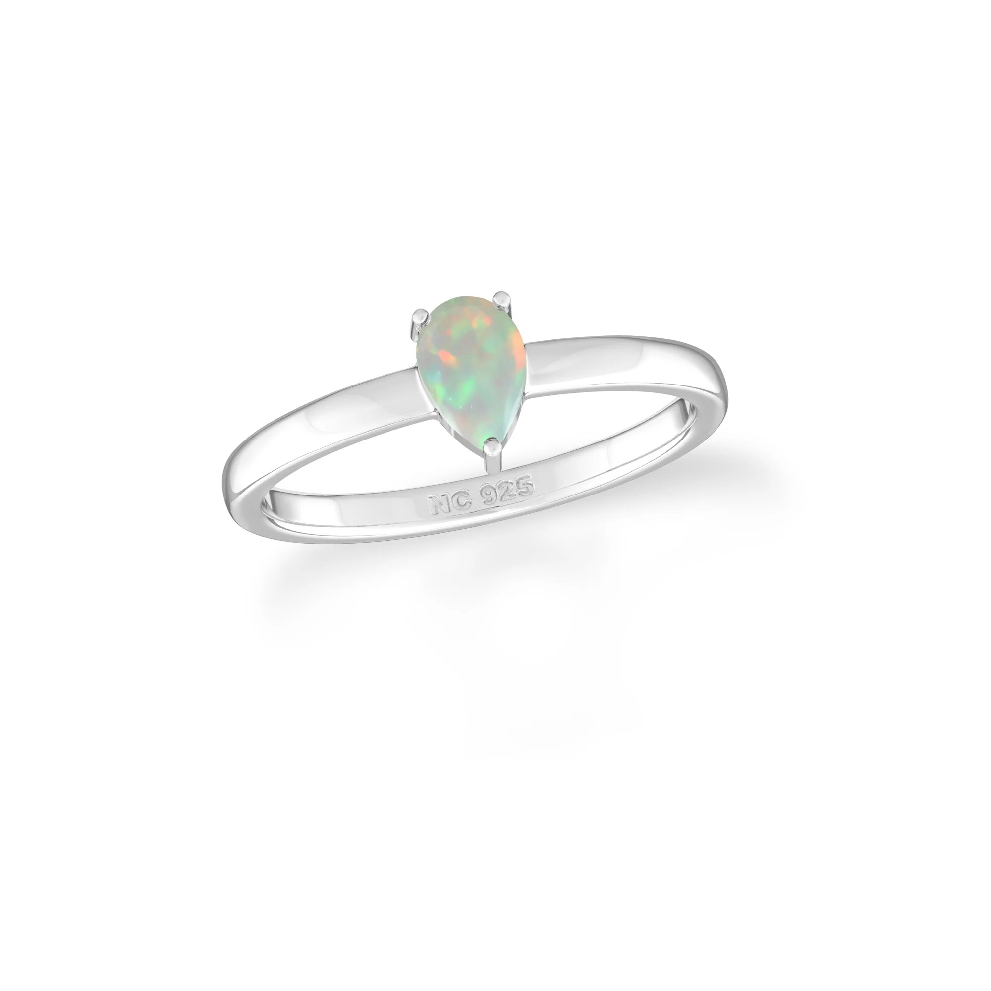 ethiopian-opal stackable prong-set ring