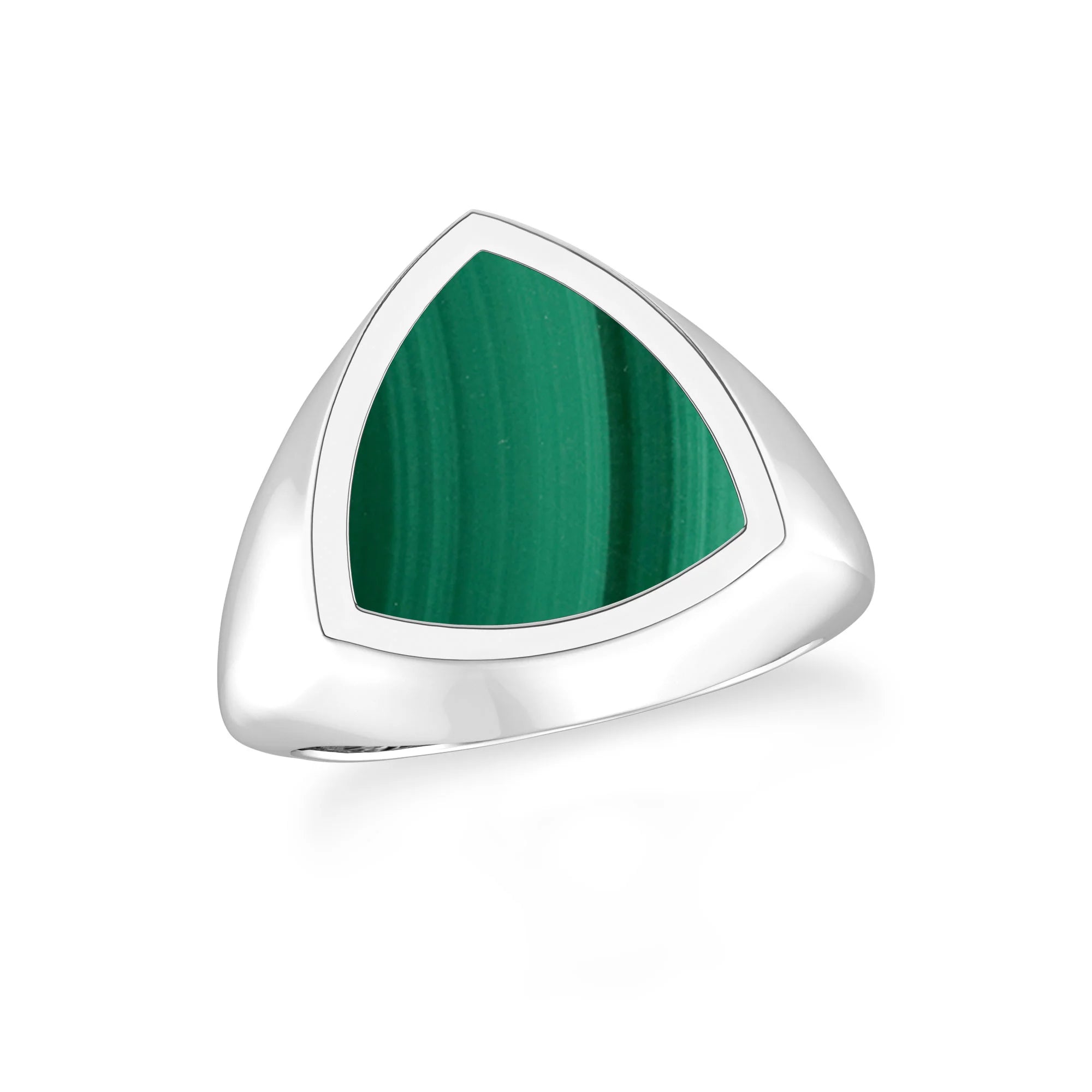 malachite men bezel-set ring