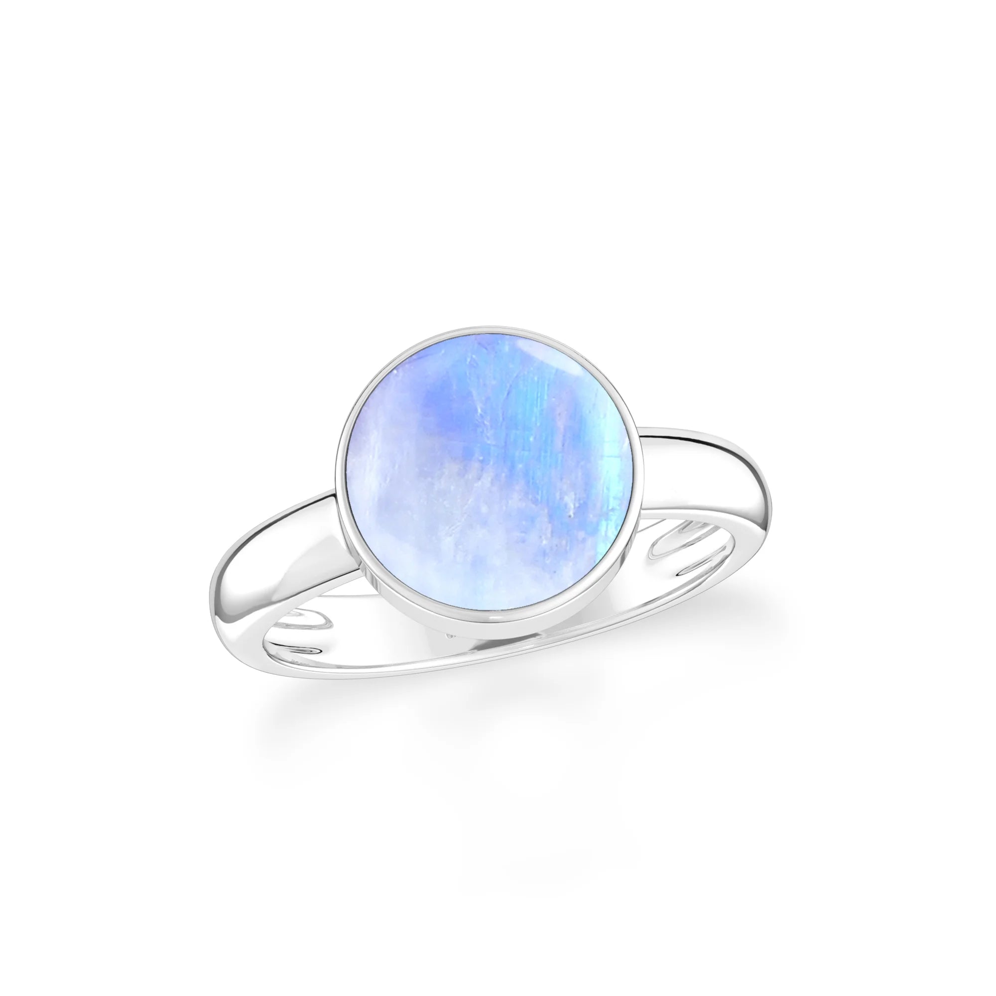 purple-moonstone bezel-set ring