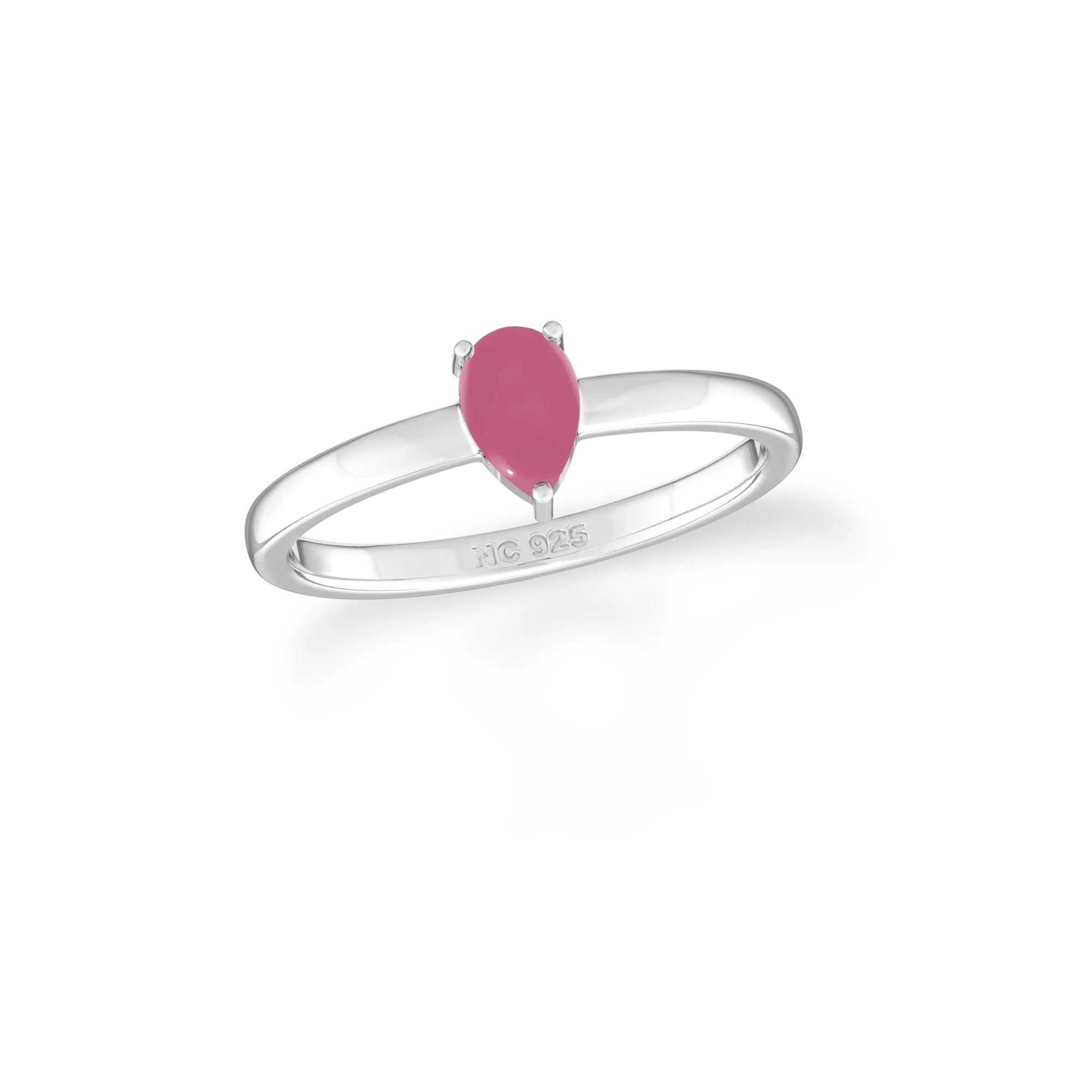 pink tourmaline stackable prong-set ring