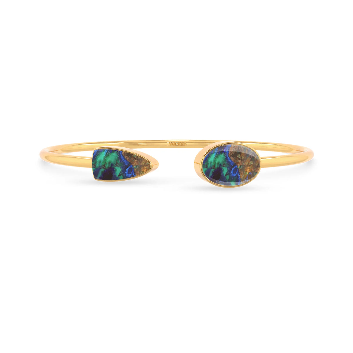 azurite malachite cab bracelet