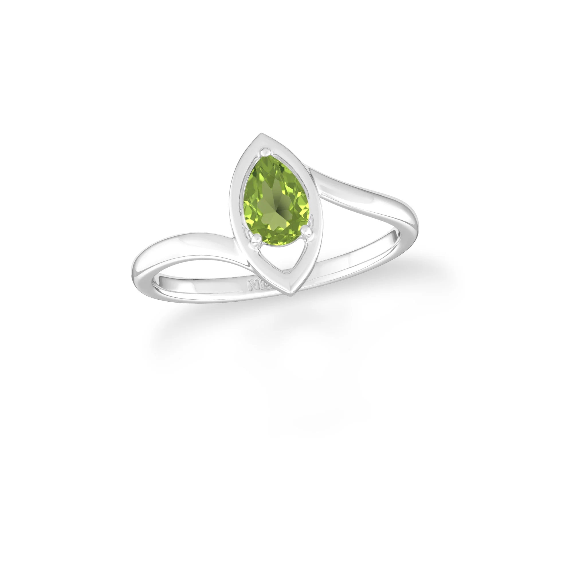 natural peridot ring for women in sterling silver