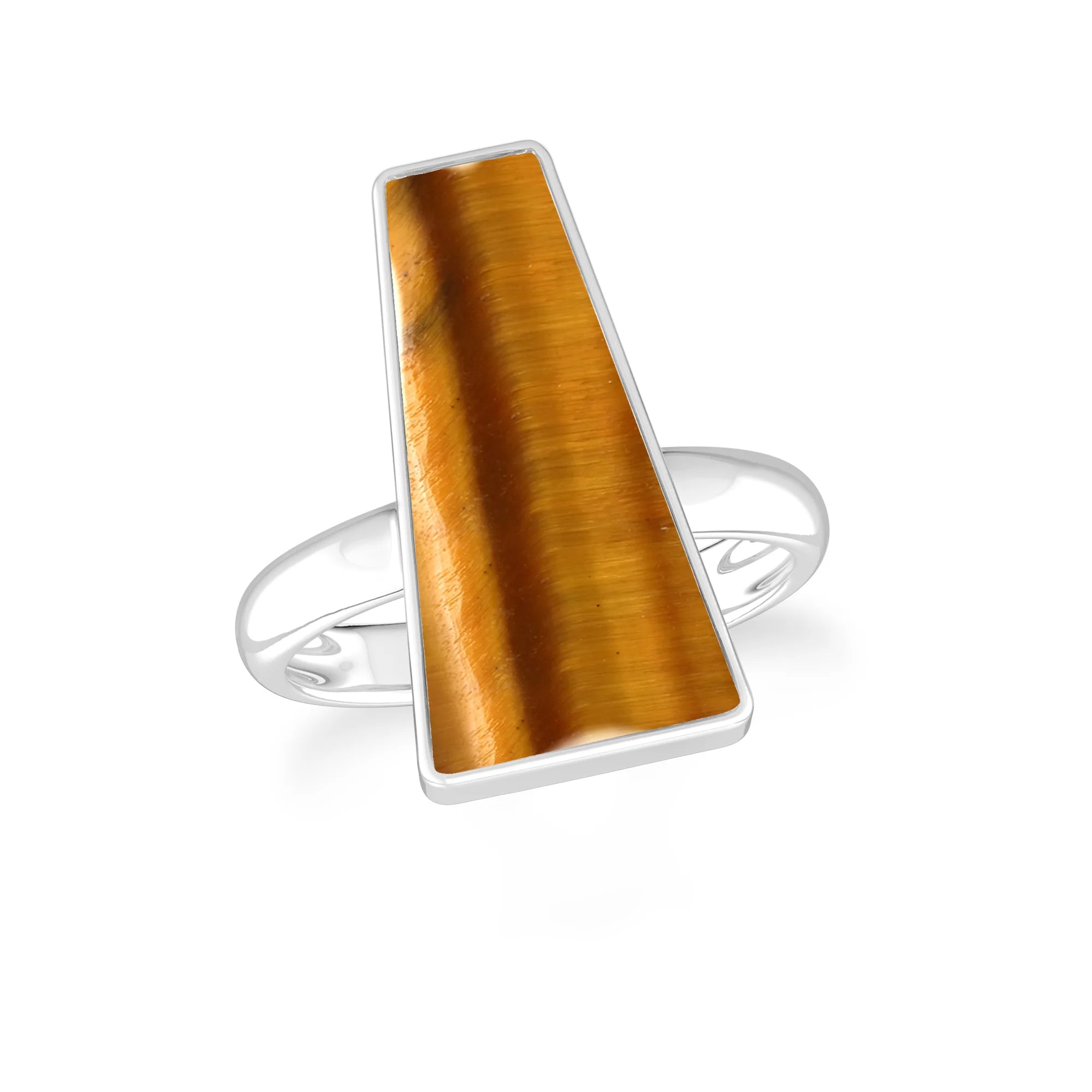 tiger-eye bezel-set ring