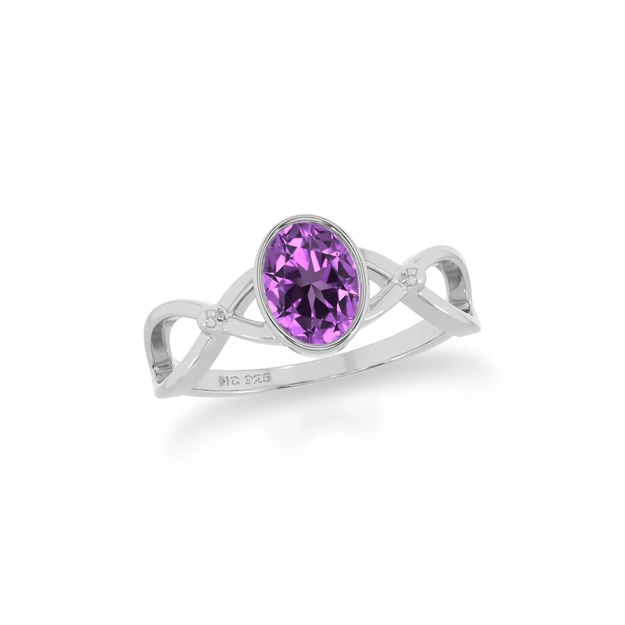 amethyst stackable bezel-set ring
