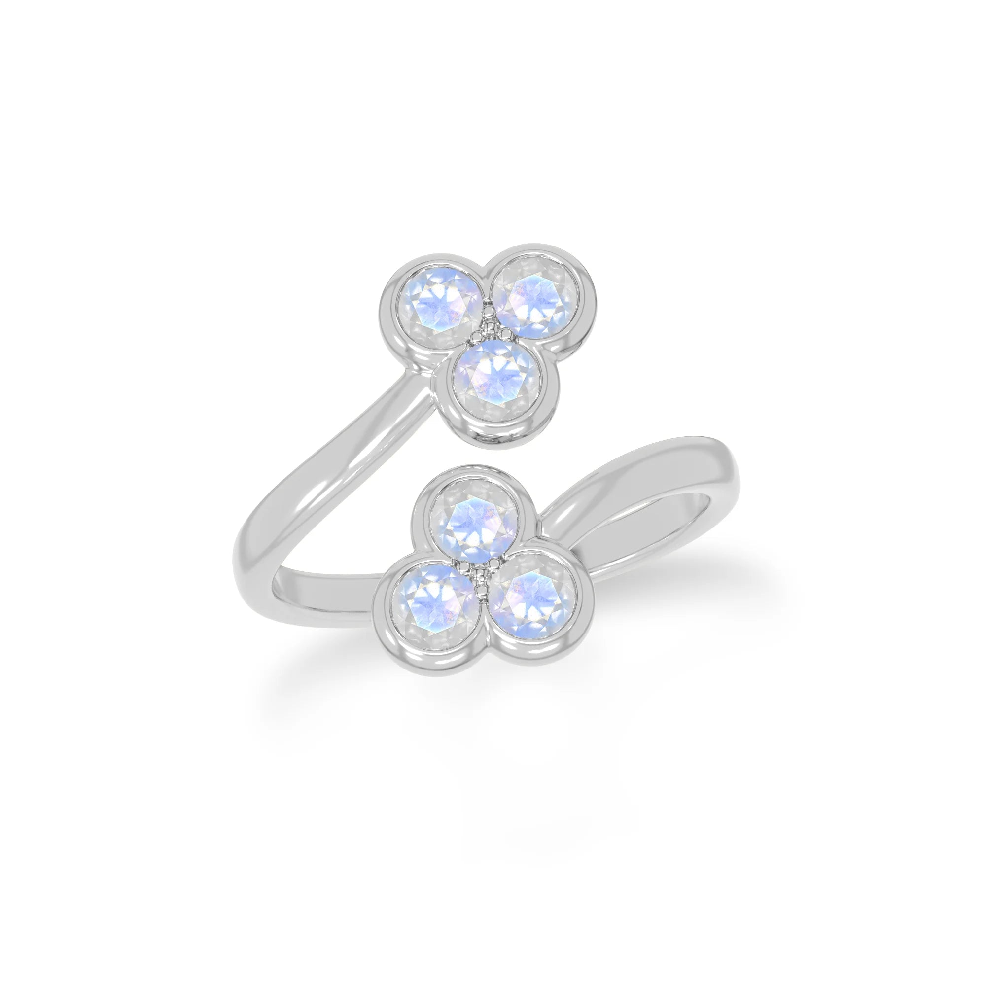 rainbow-moonstone stackable bezel-set ring