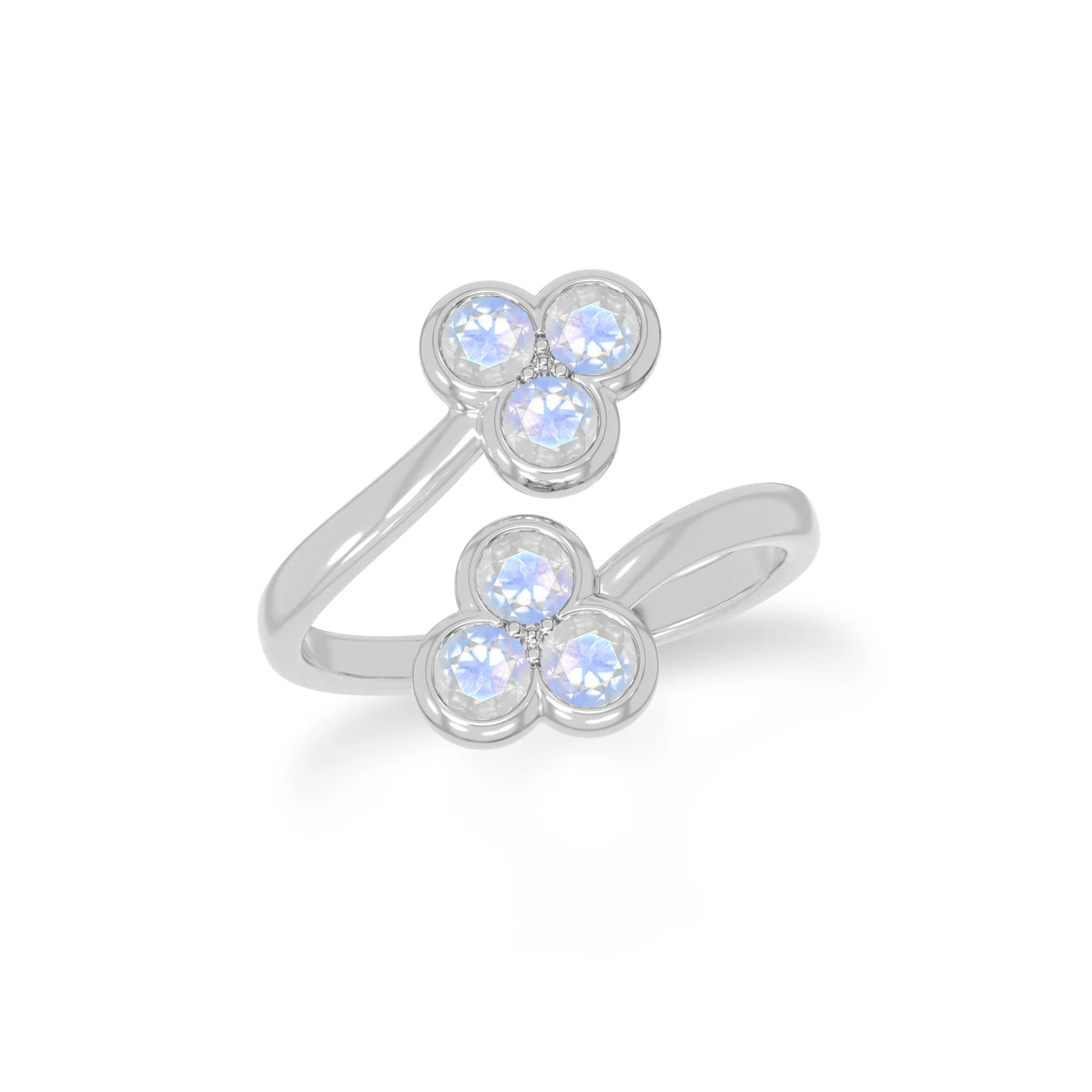 rainbow-moonstone stackable bezel-set ring