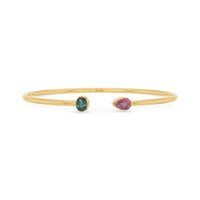 green tourmaline with pink tourmaline cut bracelet